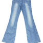 Y2k Ebus Flared Denim Pants Blue - M