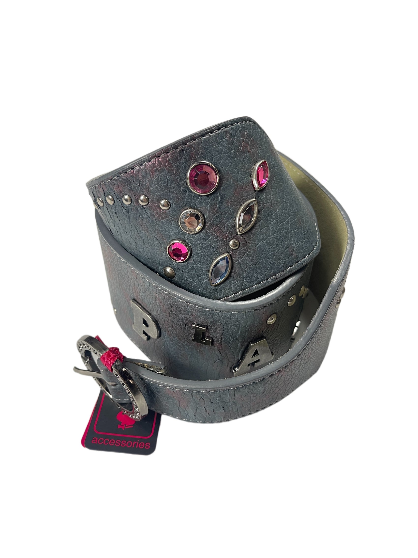 Y2k Playboy Belt Gray Blue 2004
