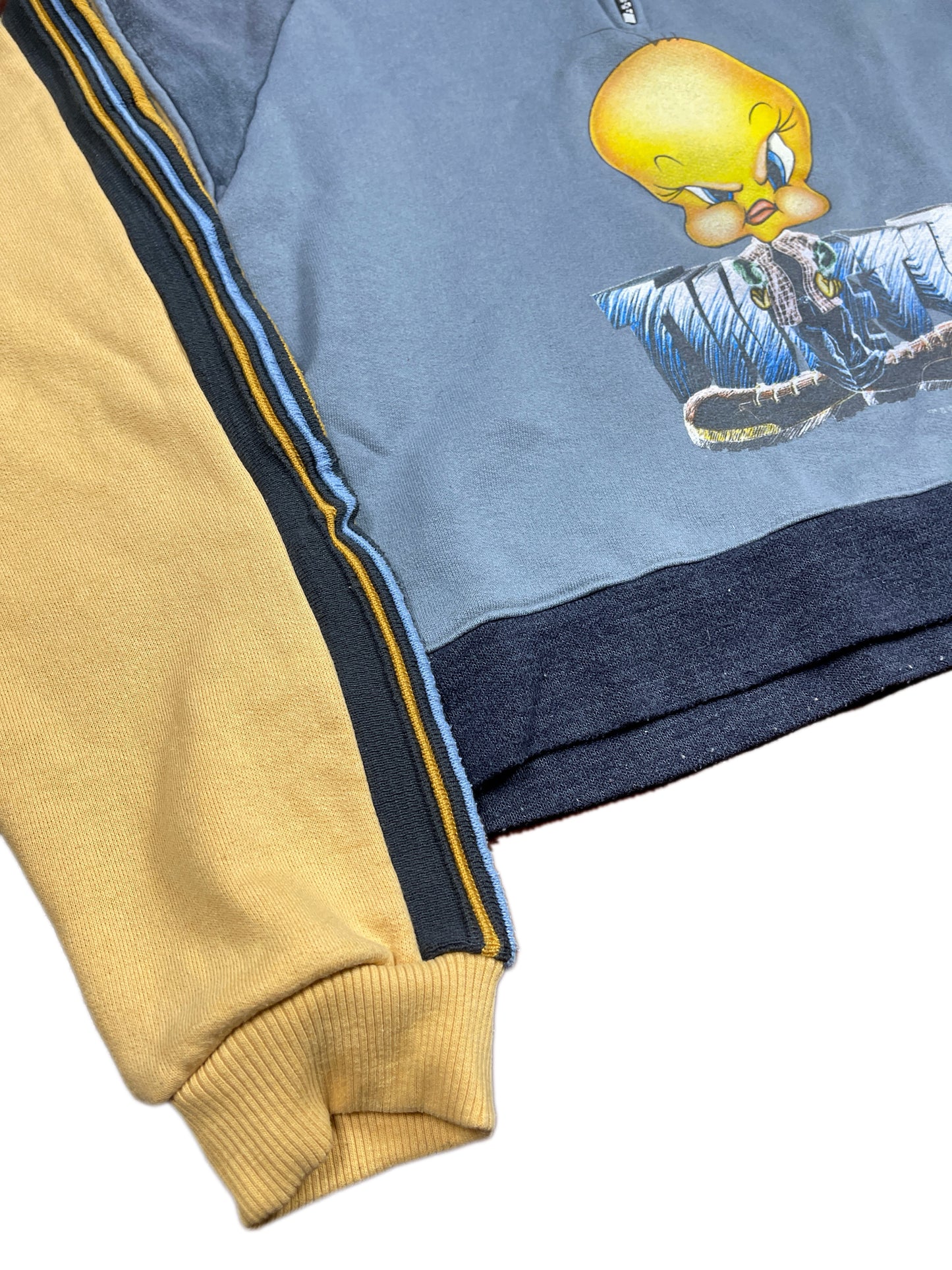 Vintage Looney Tunes Tweety Warner Bros Hoodie Gray Yellow - M