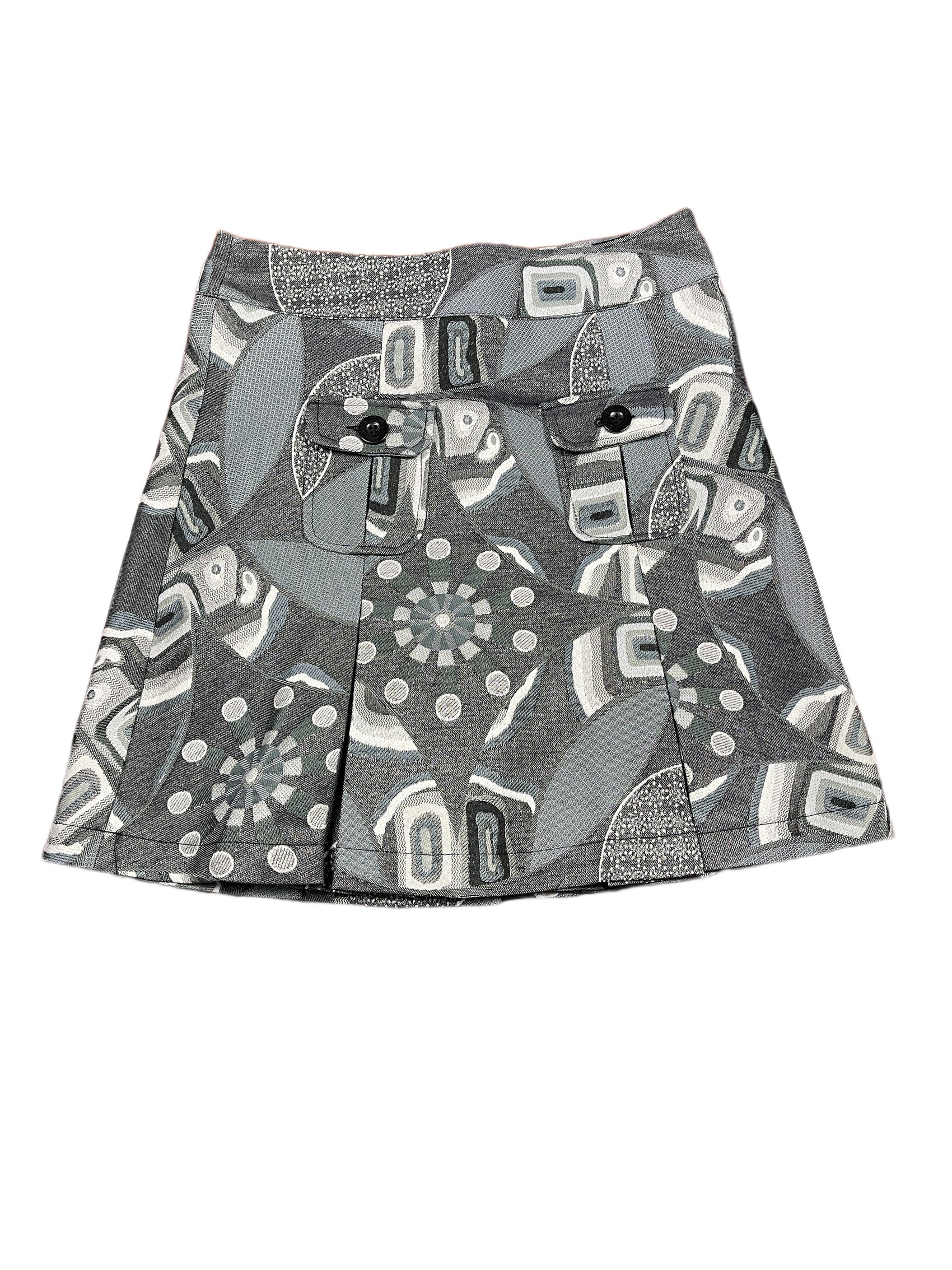 Y2k 2000s Desigual Skirt Silver Gray S