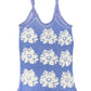 Y2k Replay Sleeveless Top Flower Blue White - XS/S