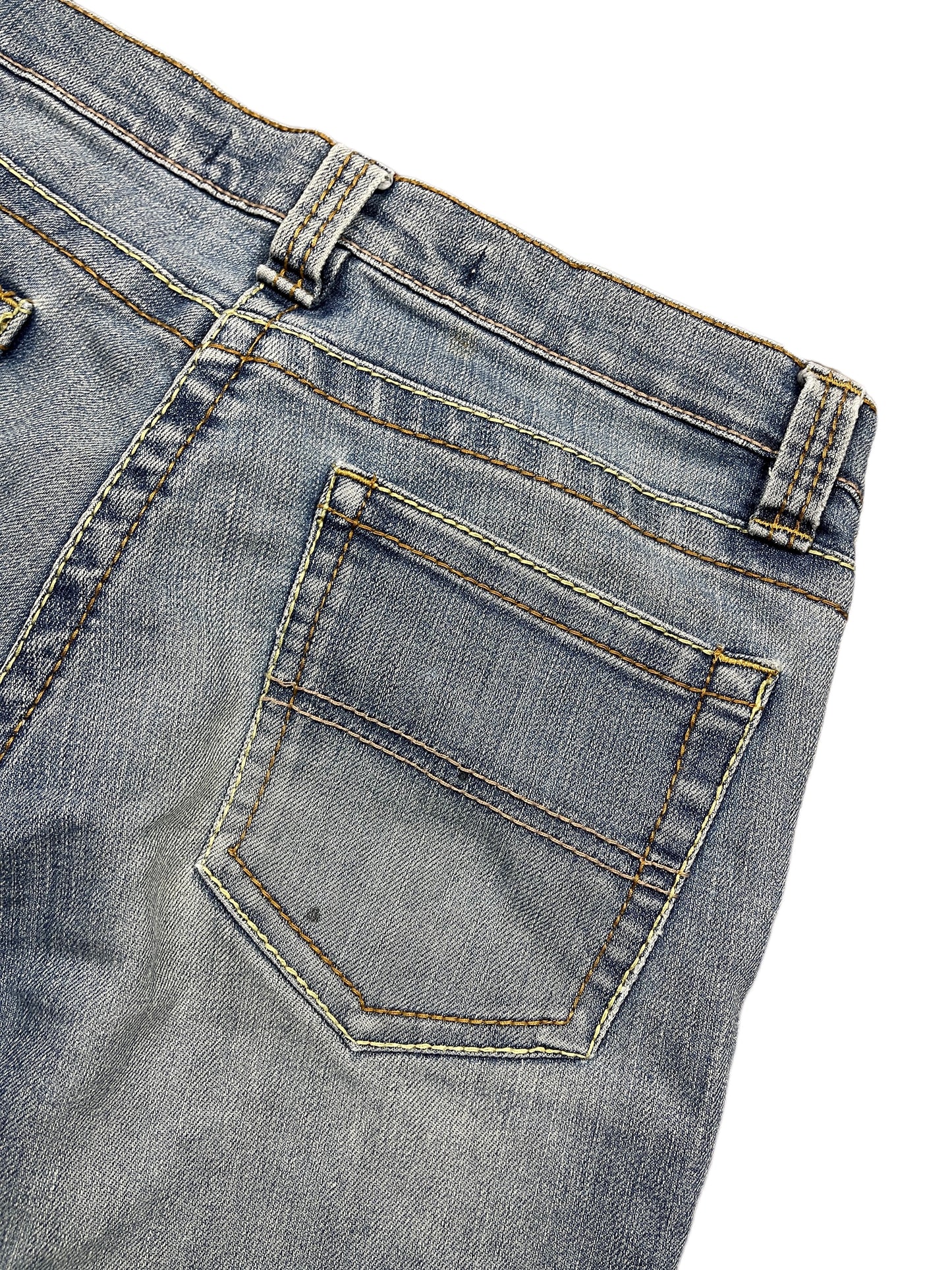 Zara Low Waist Flared Denim Pants Blue - XL