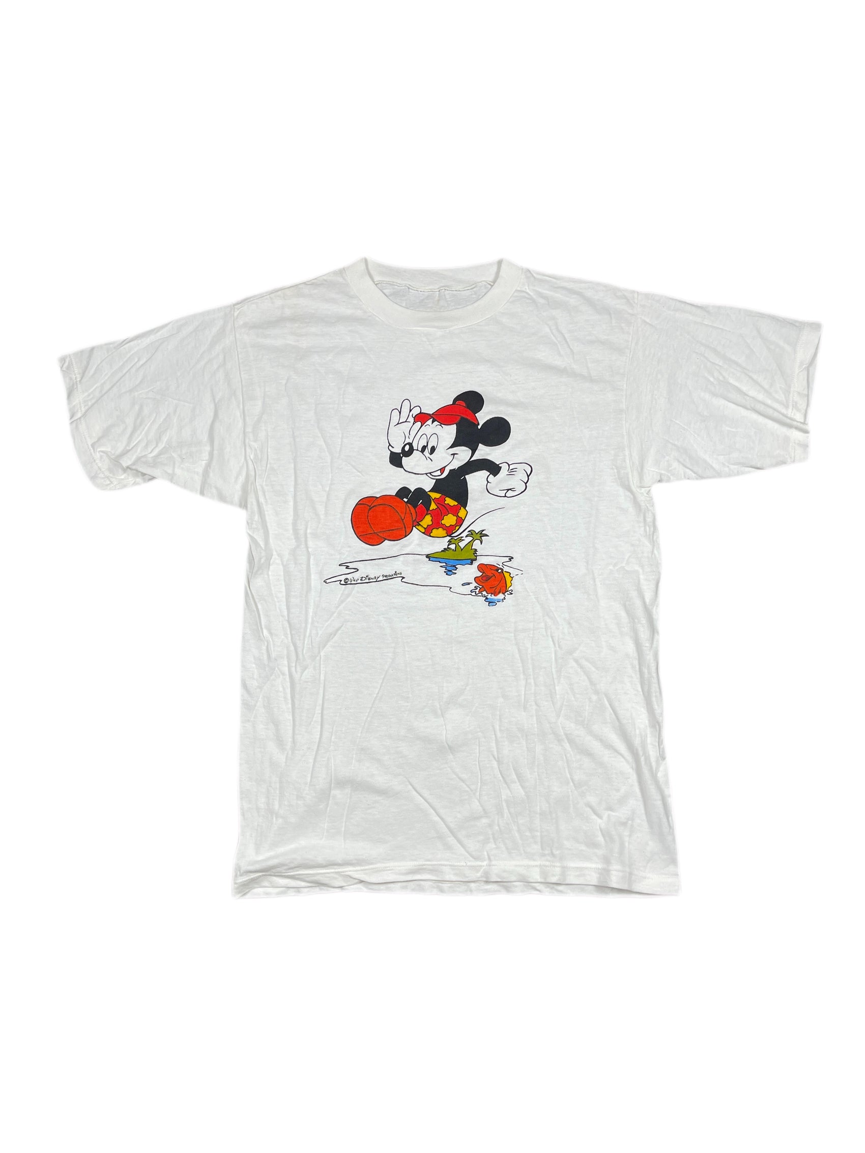 Vintage Disney Mickey Mouse 1980s T-Shirt White - L