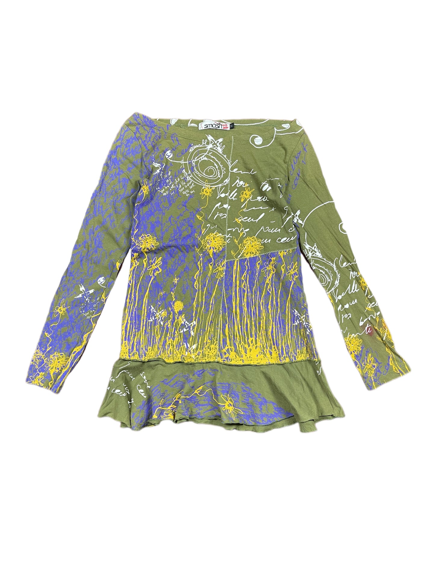 Y2k Smash Long Sleeve Top Khaki Multicolor - M