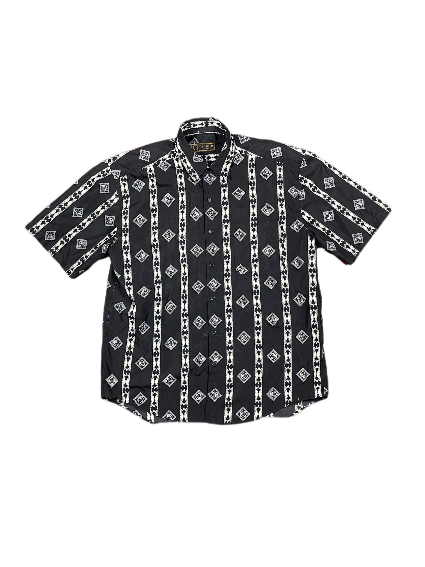Vintage Full Gold Spain Short Sleeve Shirt Black - XL/XXL