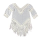 Short Sleeve Knitted Top White - M/L