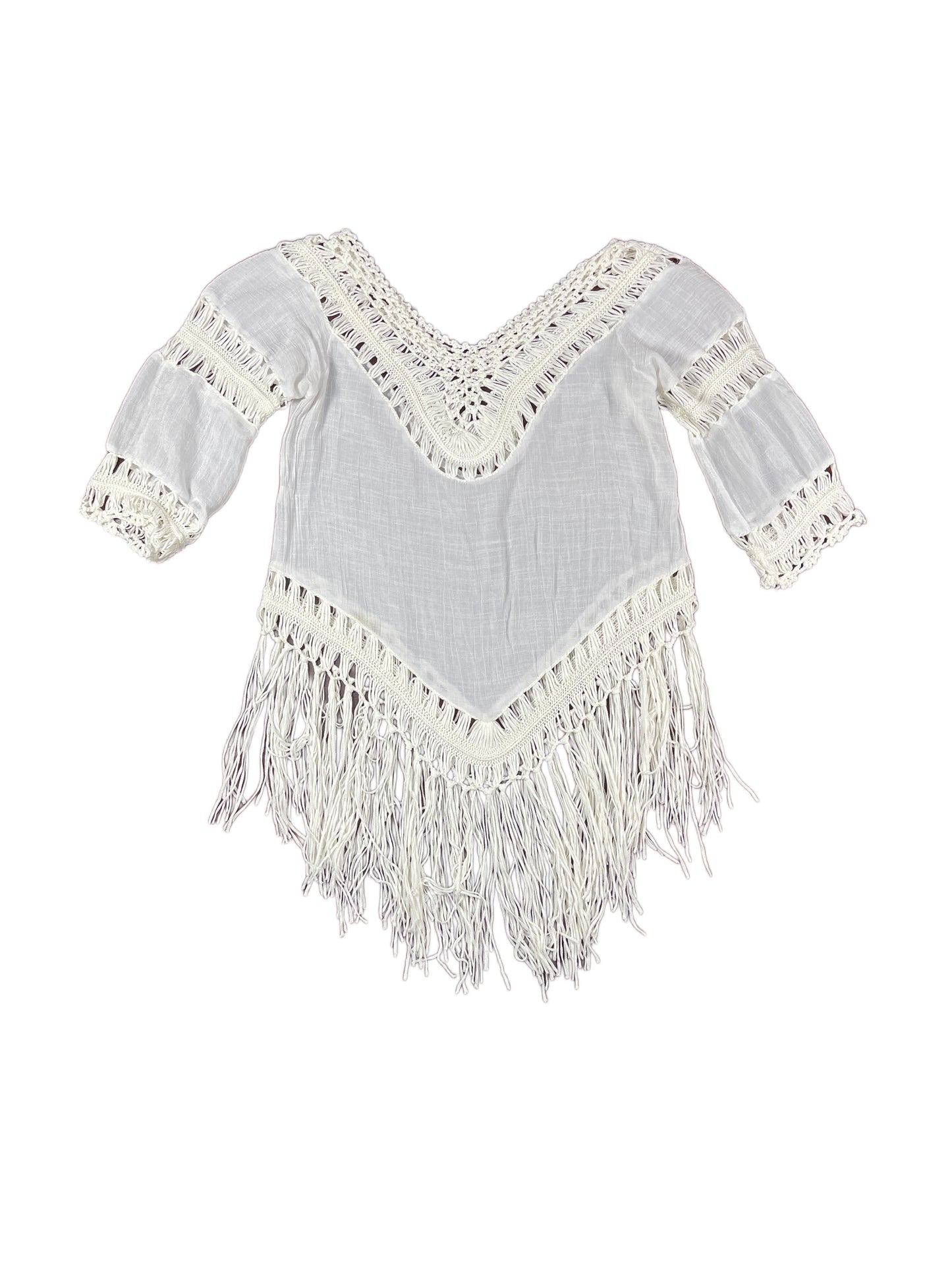 Short Sleeve Knitted Top White - M/L