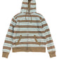 Y2k Green Coast Zip Sweatshirt Striped Turquoise Khaki - L