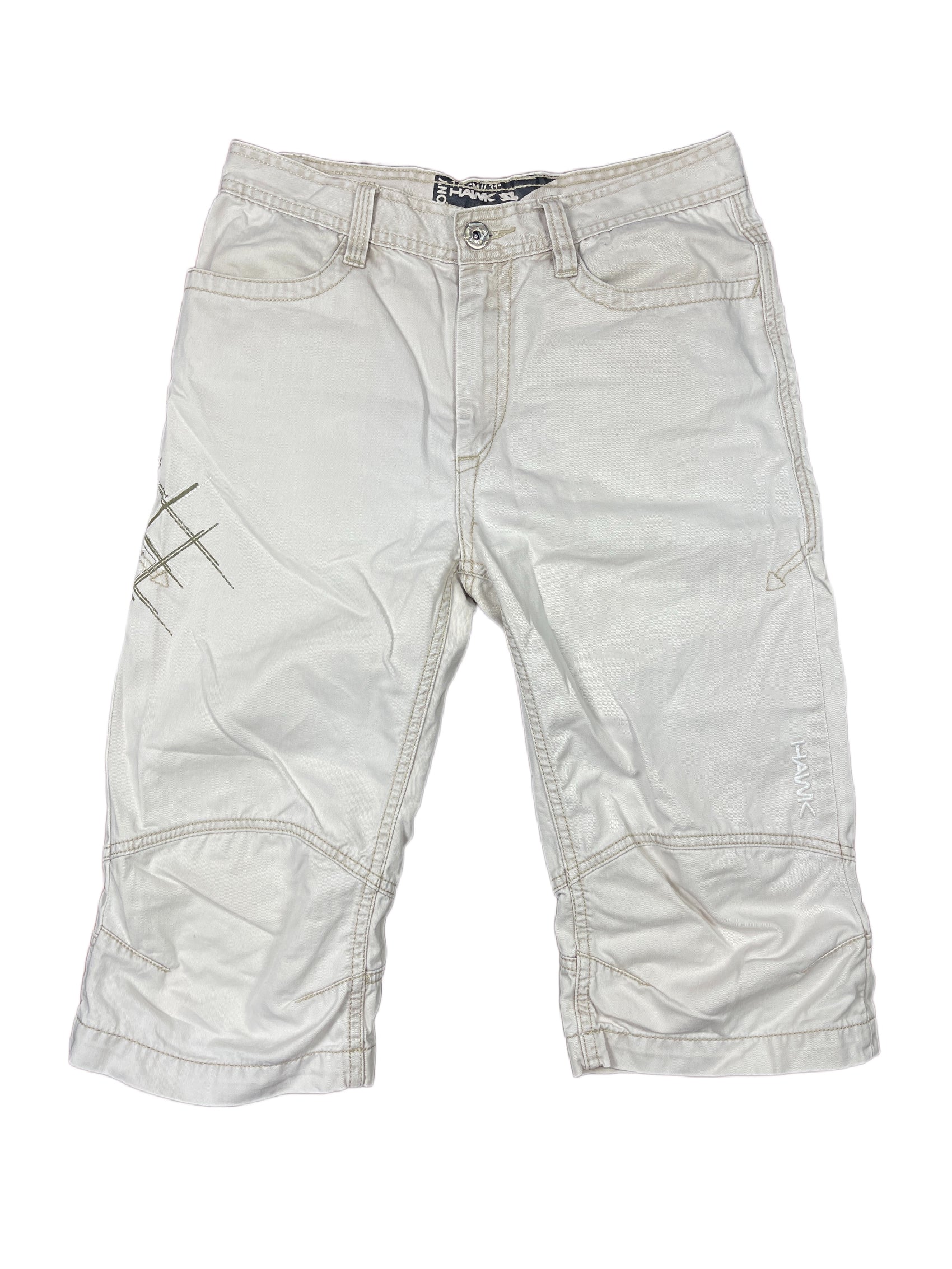Y2k Tony Hawk Capri Pants Cream - S
