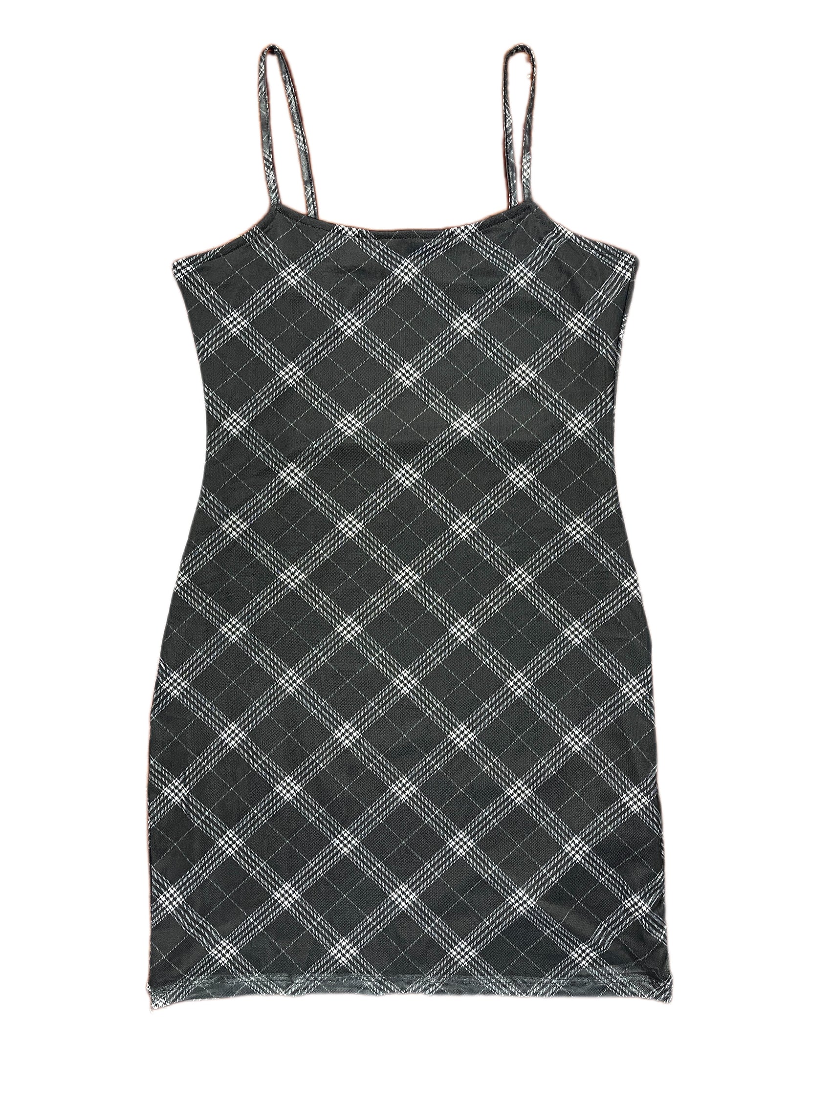 Y2k H&M Divided Sleeveless Dress Checkered Black - S