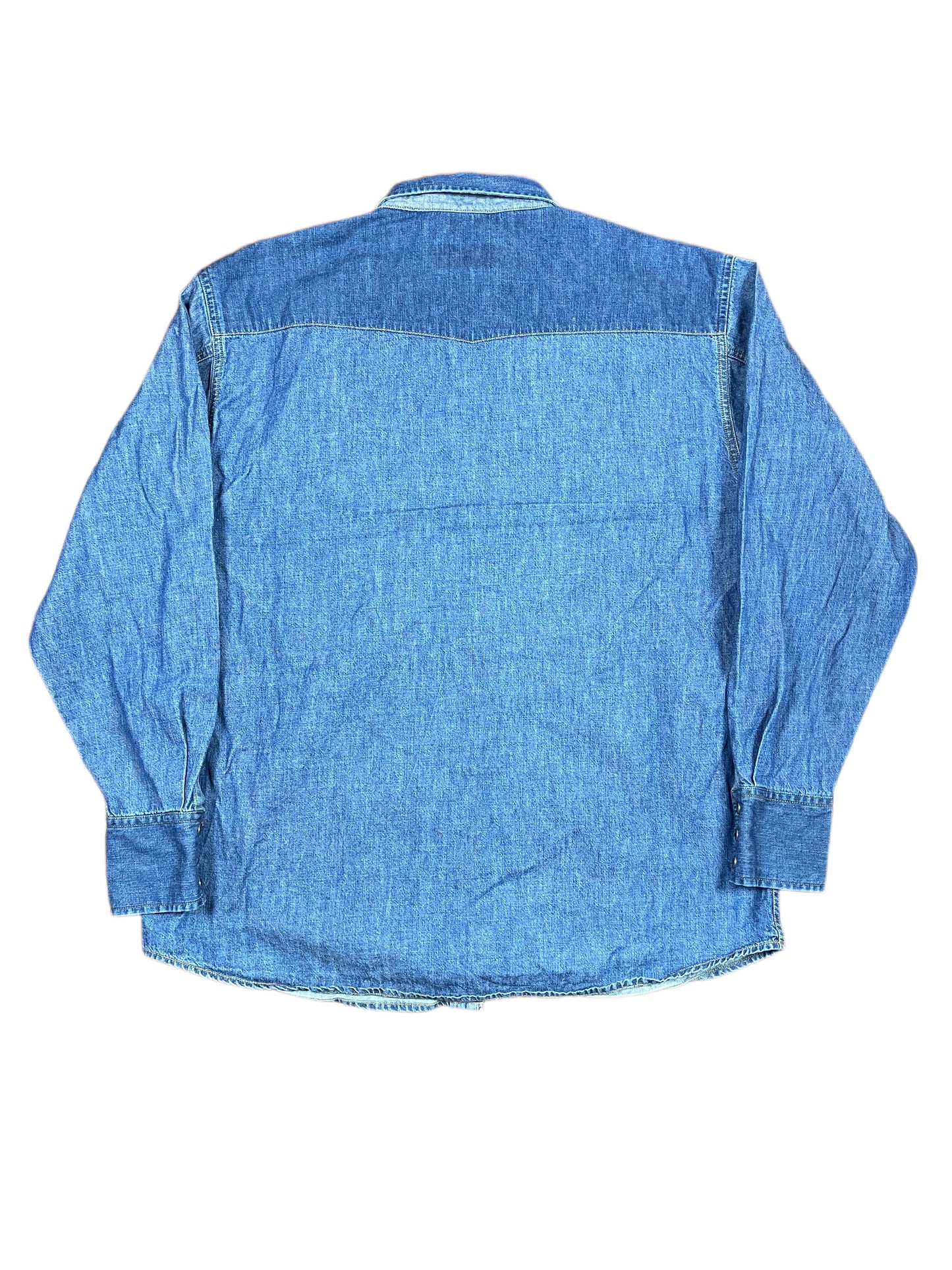 Vintage Lee Denim Long Sleeve Shirt Blue - XL