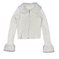 Elli White Zip Knit Sweatshirt White - S