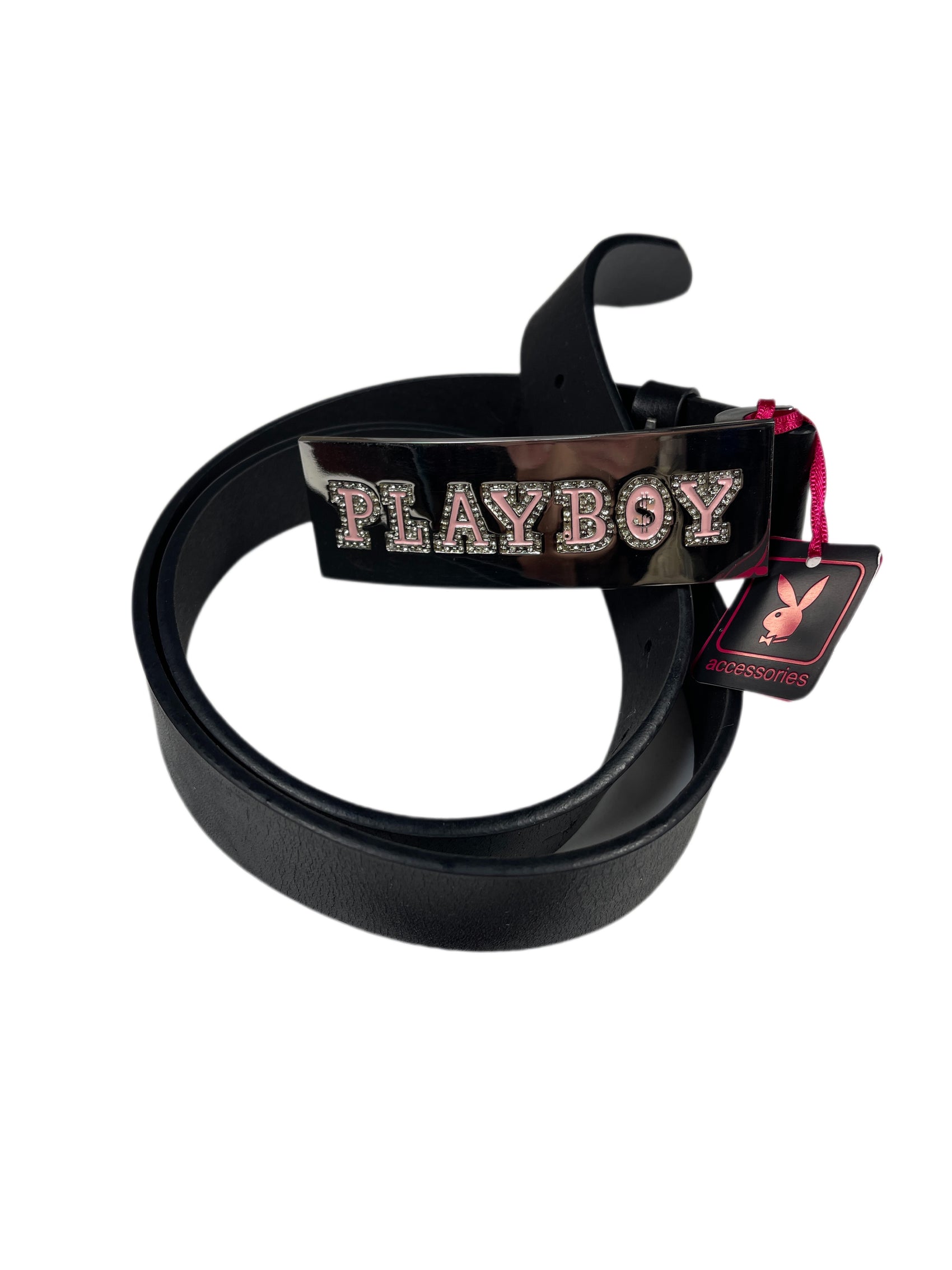 Y2k Playboy Leather Plug Belt Black 2004
