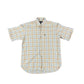 Vintage Genfis Short Sleeve Shirt Checkered Creme - L