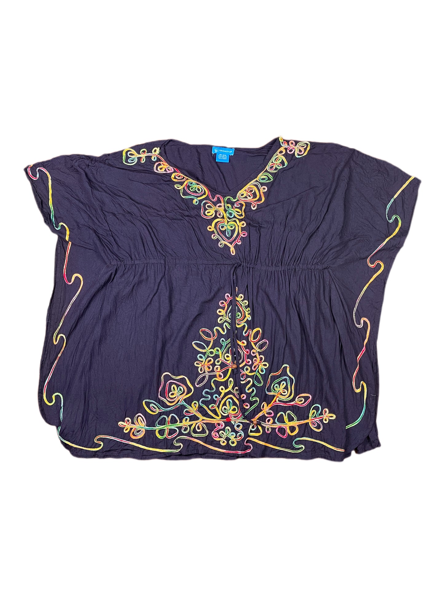 Tridagna Poncho Long Sleeve Top Navy - L
