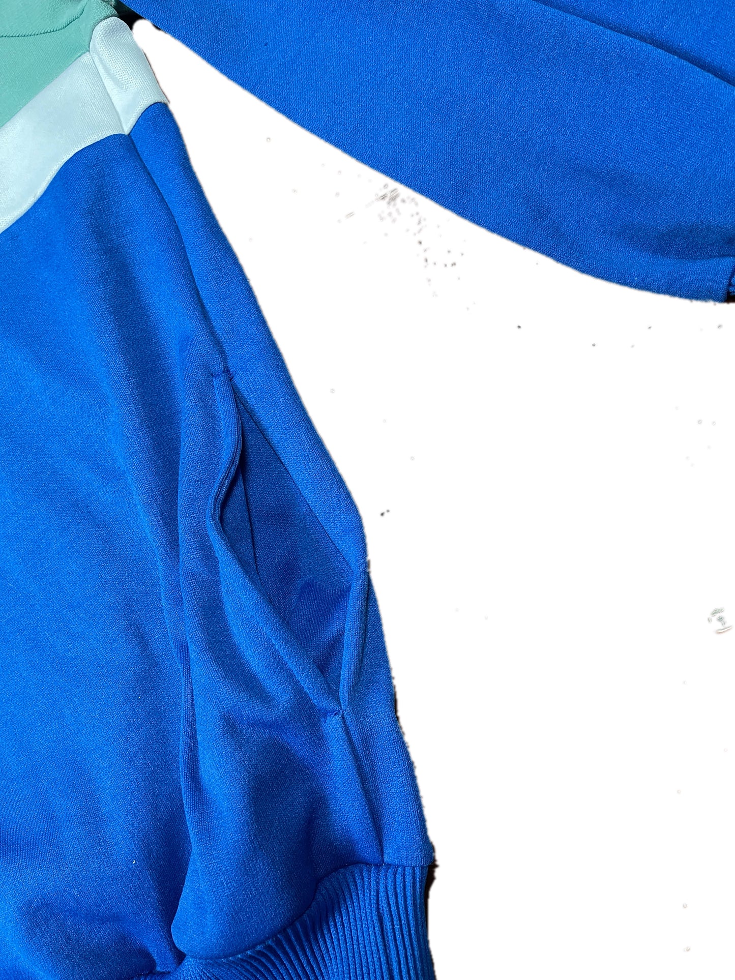 Vintage 80s Adidas Sport Sweatshirt Blue Green - S
