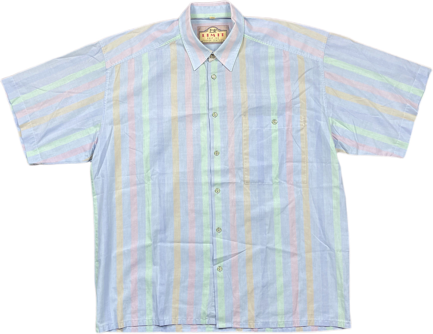 Vintage Limit Shortsleeve Shirt Blue Stripped Cotton L