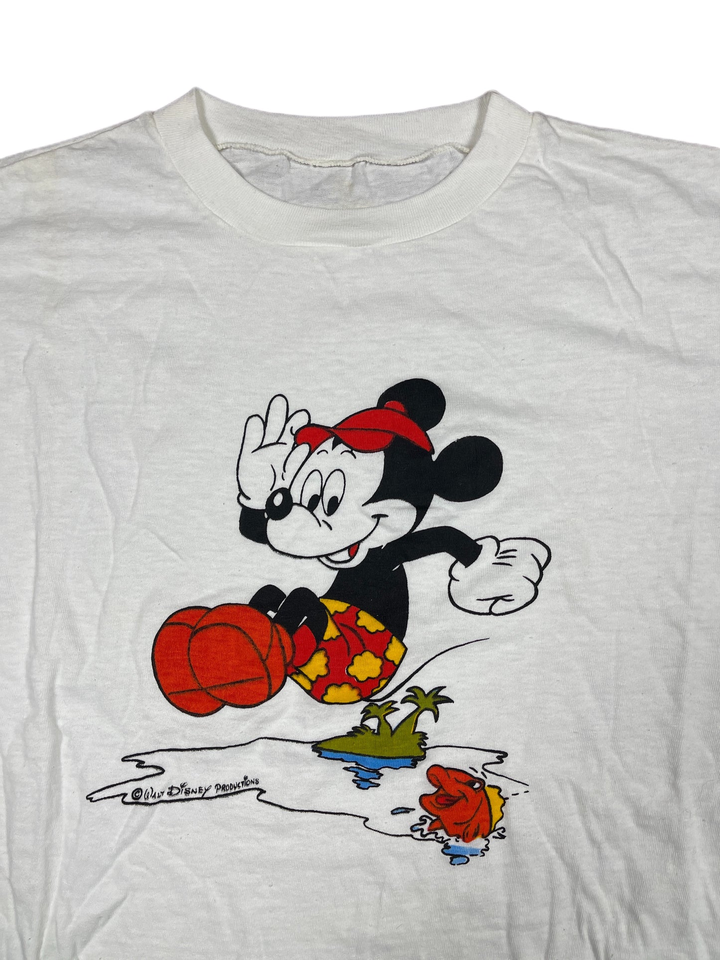 Vintage Disney Mickey Mouse 1980s T-Shirt White - L