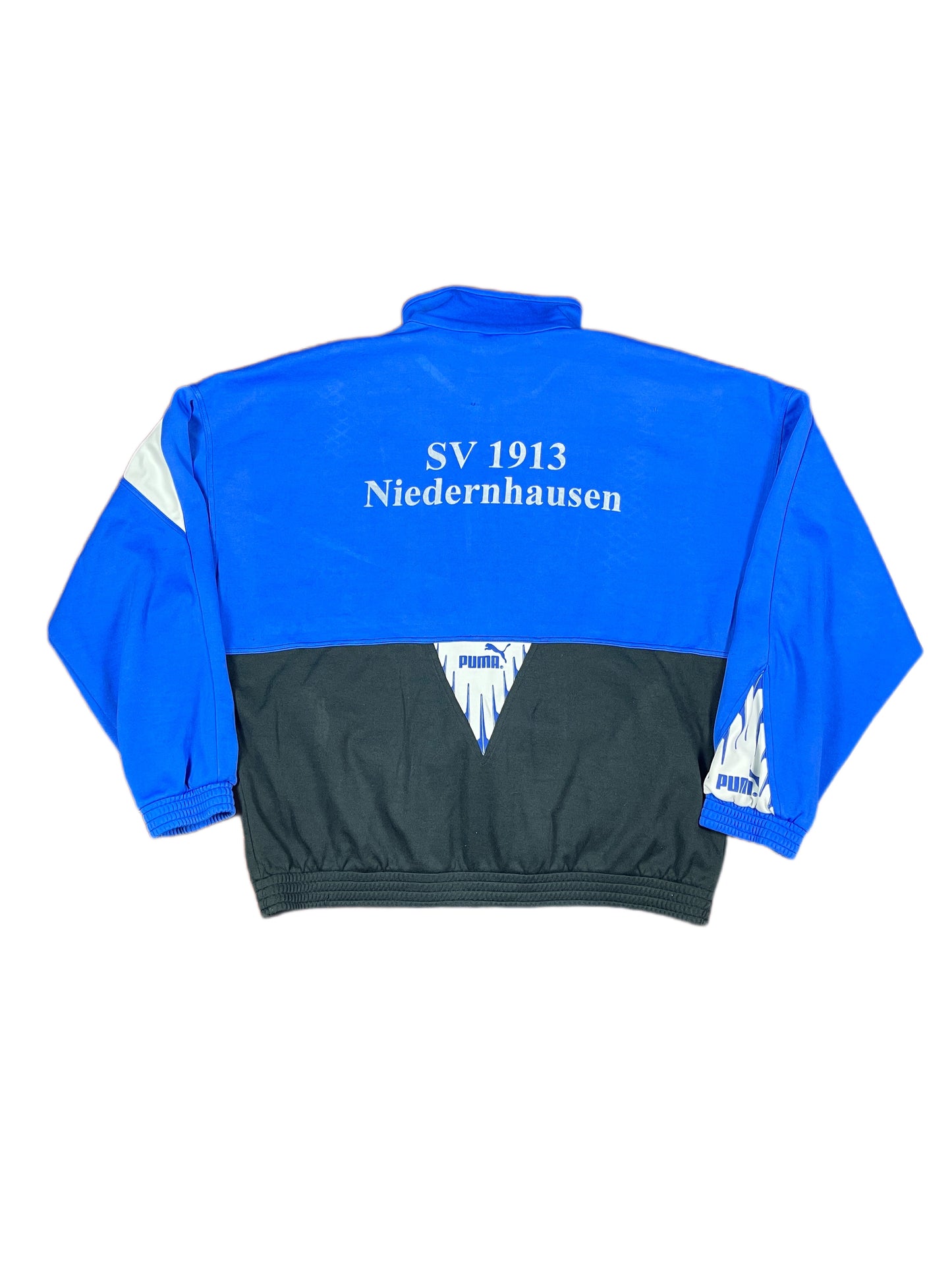 Vintage 90s Puma Track Jacket Black Blue - XL