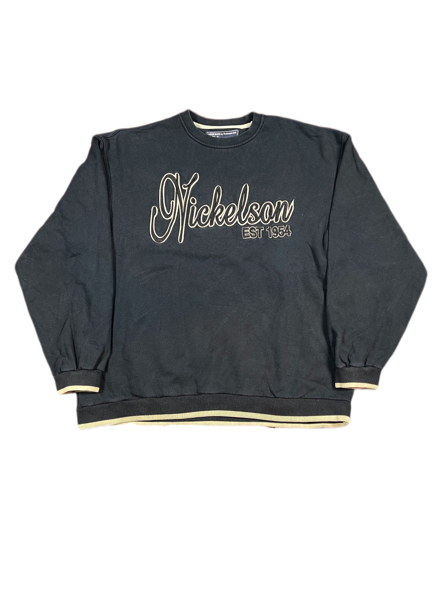 Y2k Nickelson Sweatshirt Spellout Black - L