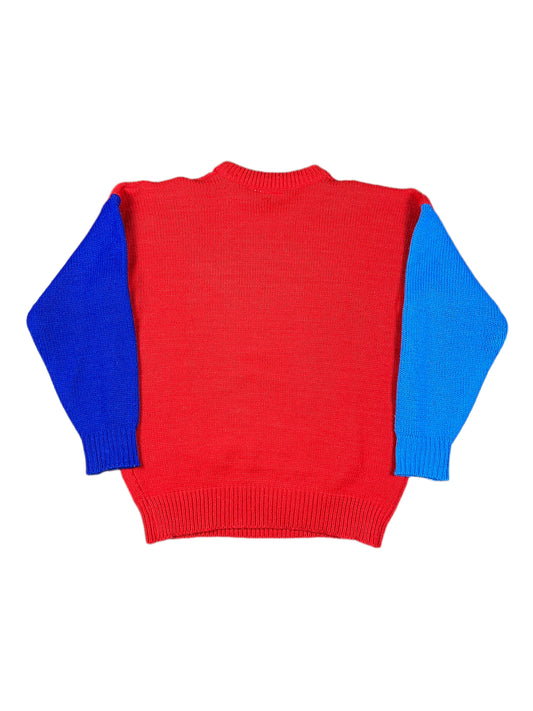 Vintage Disney Donald Duck Knitted Sweatshirt Red Multicolor - S