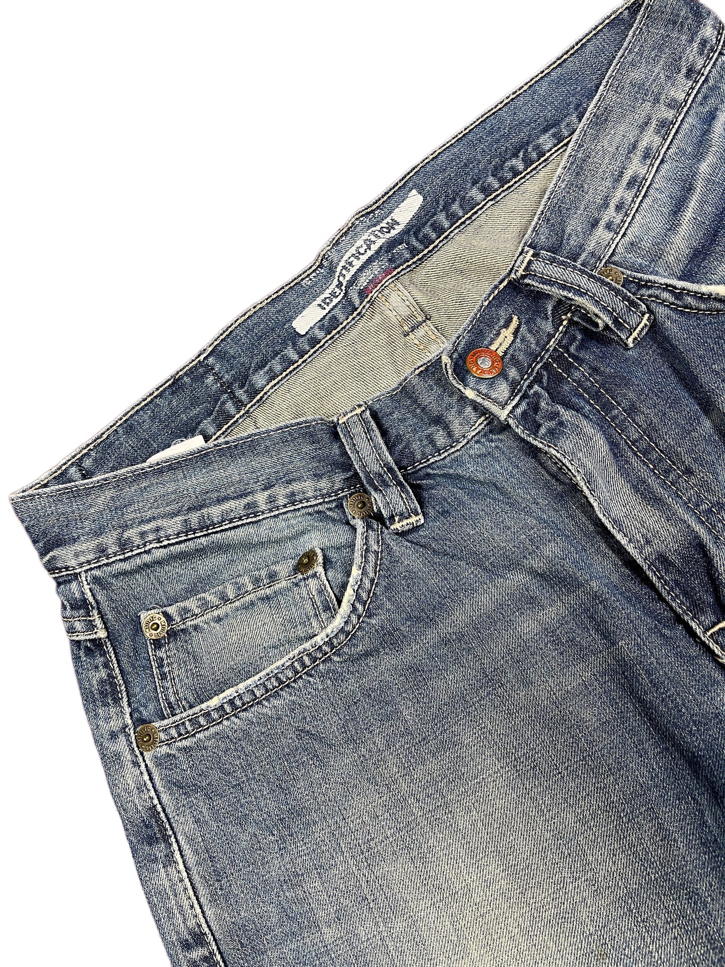 Y2k Mustang Low Waist Bootcut Denim Pants Blue - M