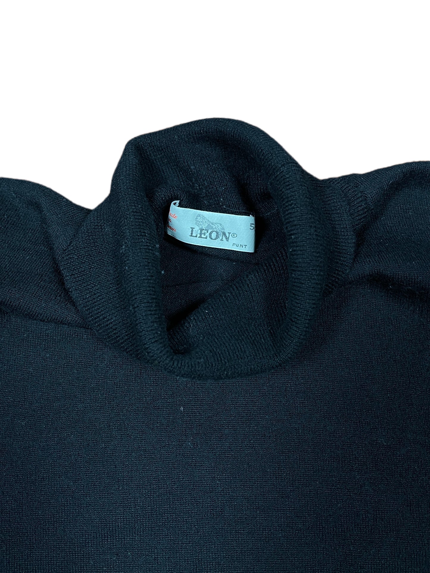 Vintage Leon Knitted Turtleneck Sweatshirt Black - XL