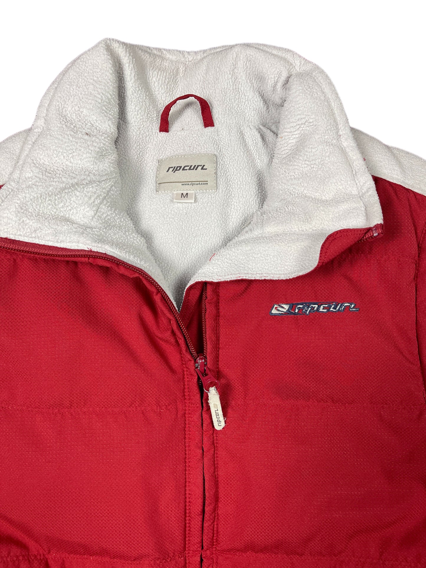 Y2k Rip Curl Padded Vest Red - M