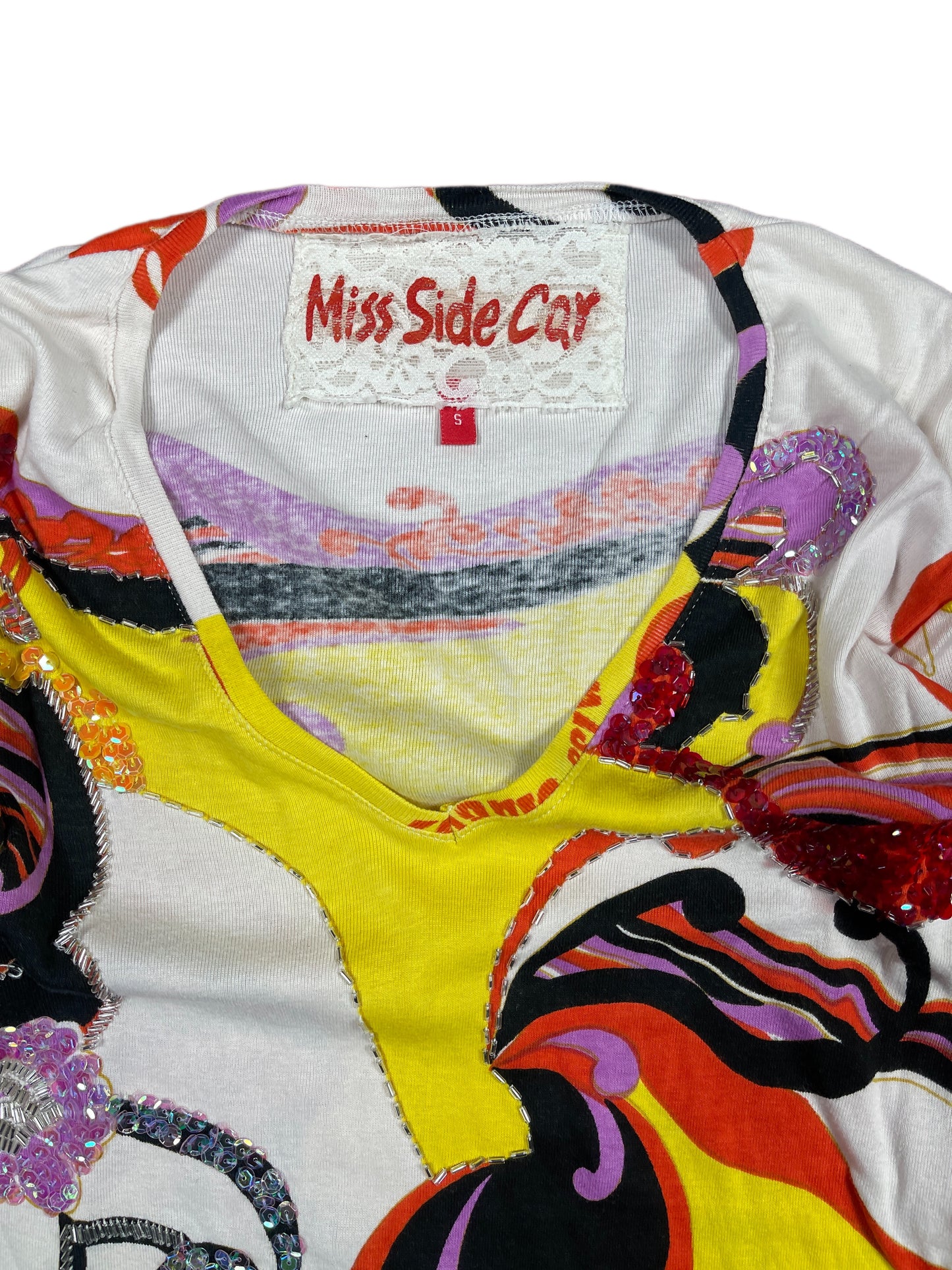 Y2k Miss Side Car Long Sleeve Top Multicolor - S