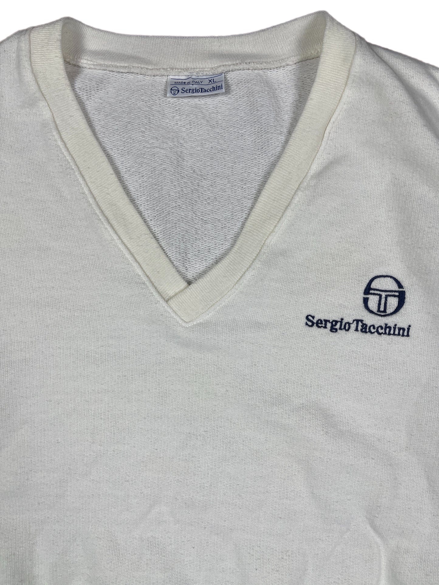 Vintage Sergio Tacchine Sleeveless Sweatshirt White - XL