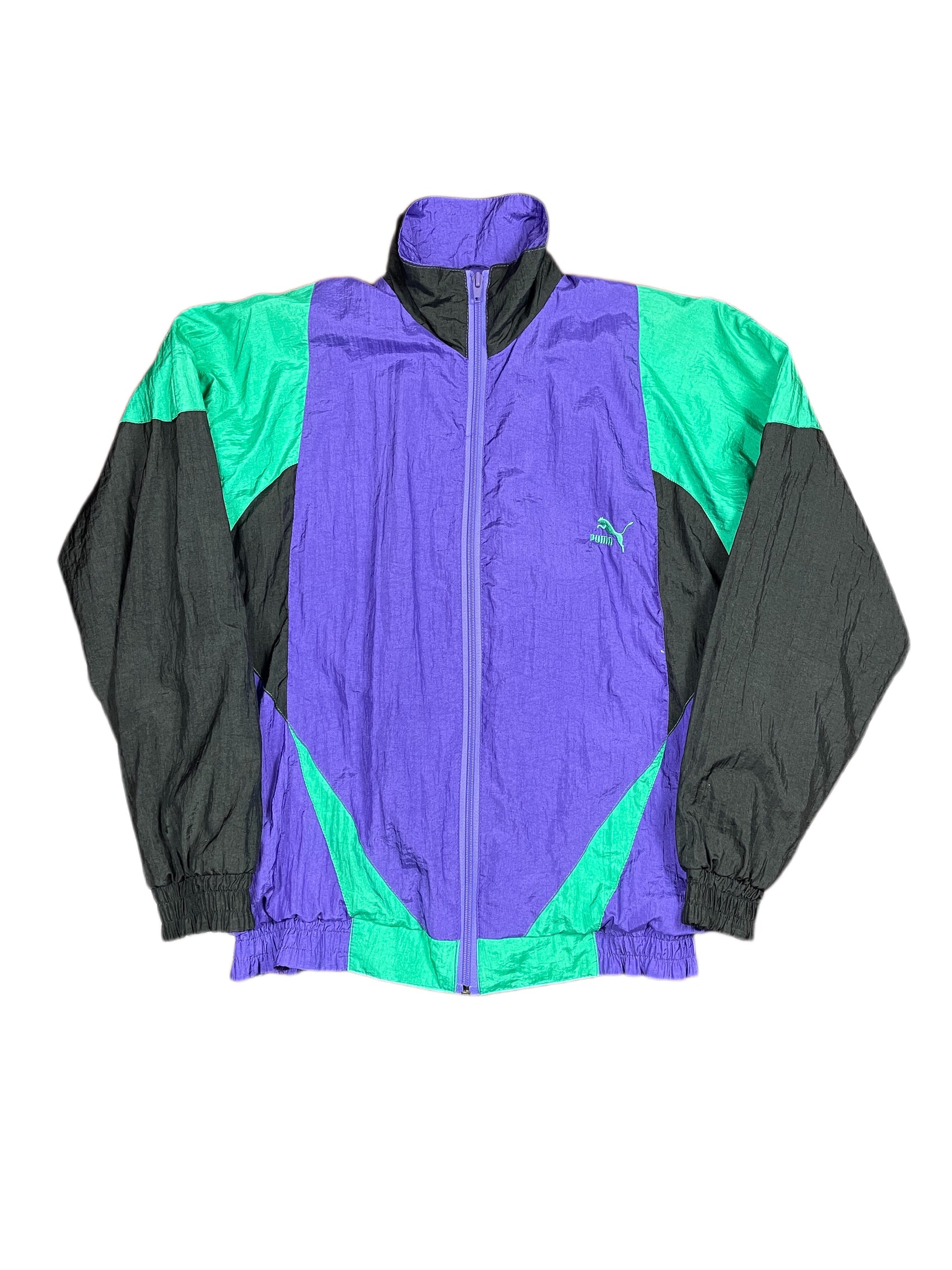 Vintage 1990s Puma Sport Jacket Purple Multicolor S/M