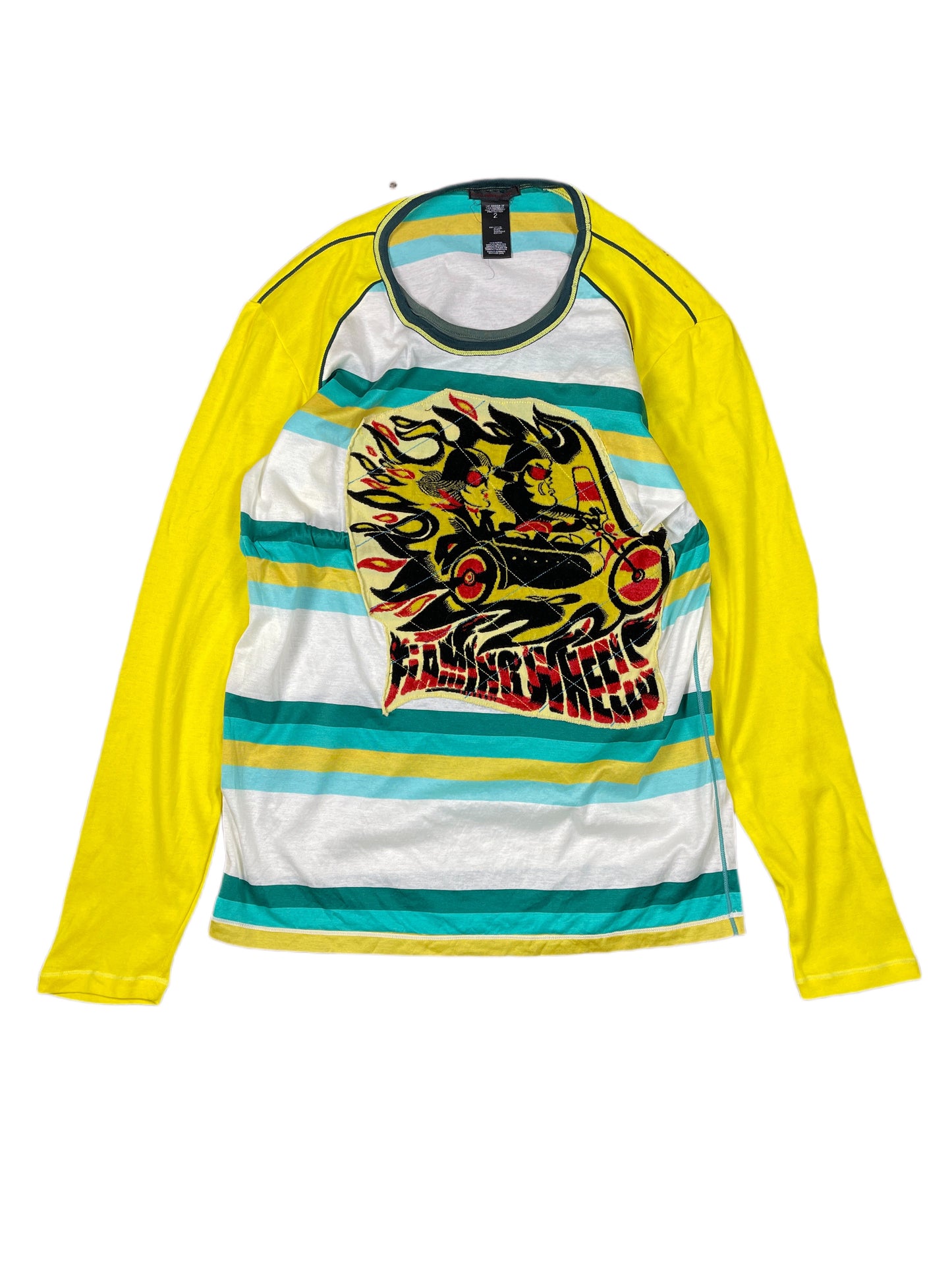 Y2k Custo Barcelona Long Sleeve Top Multicolor L