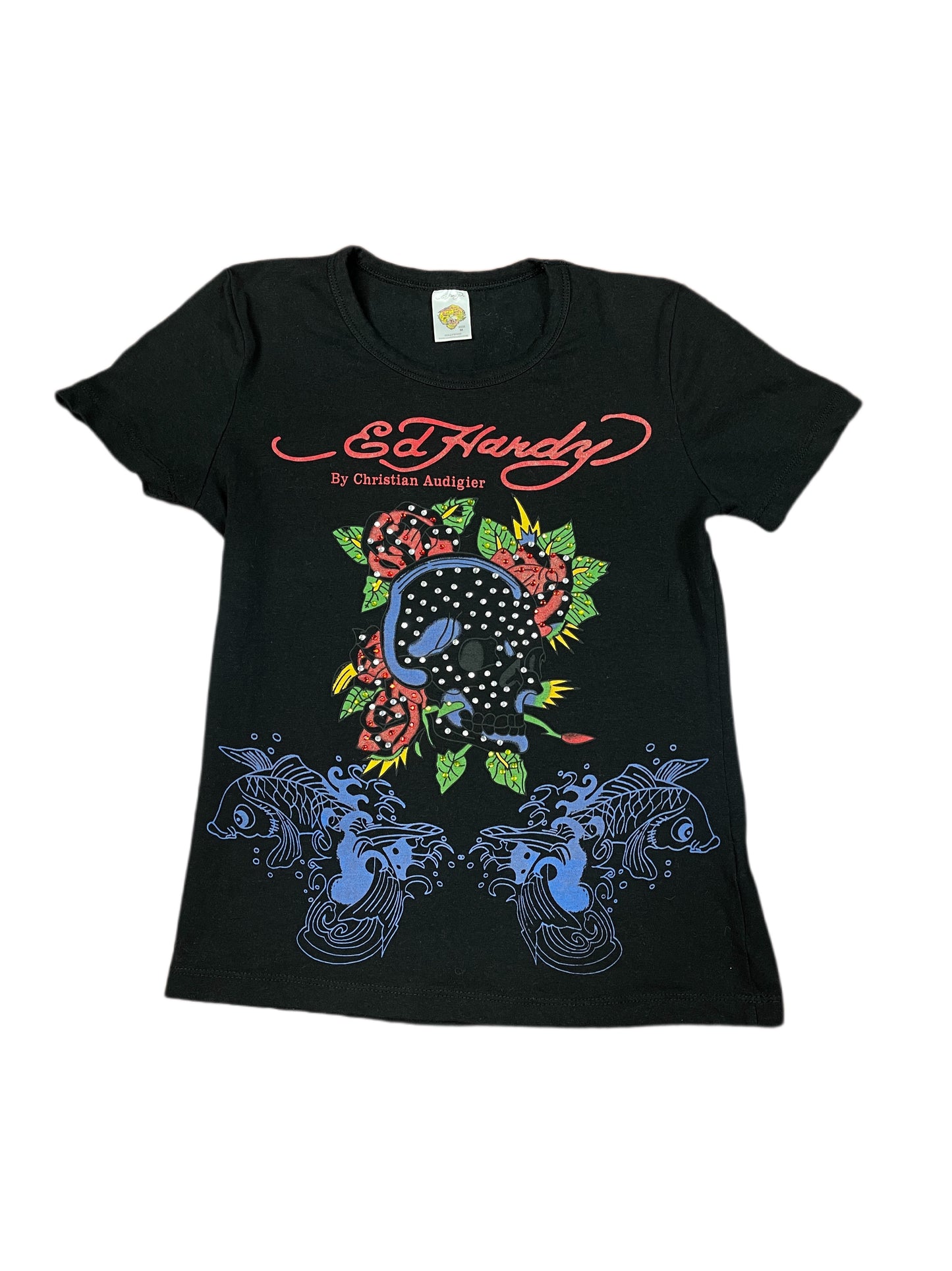 Y2k Ed Hardy SHort Sleeve Top Black - M