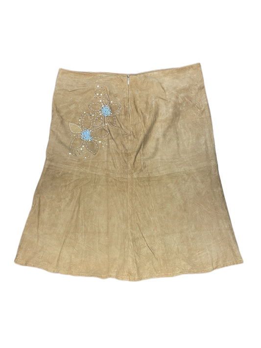 Vintage Massimo Dutt Wild Leather Skirt Brown - XL