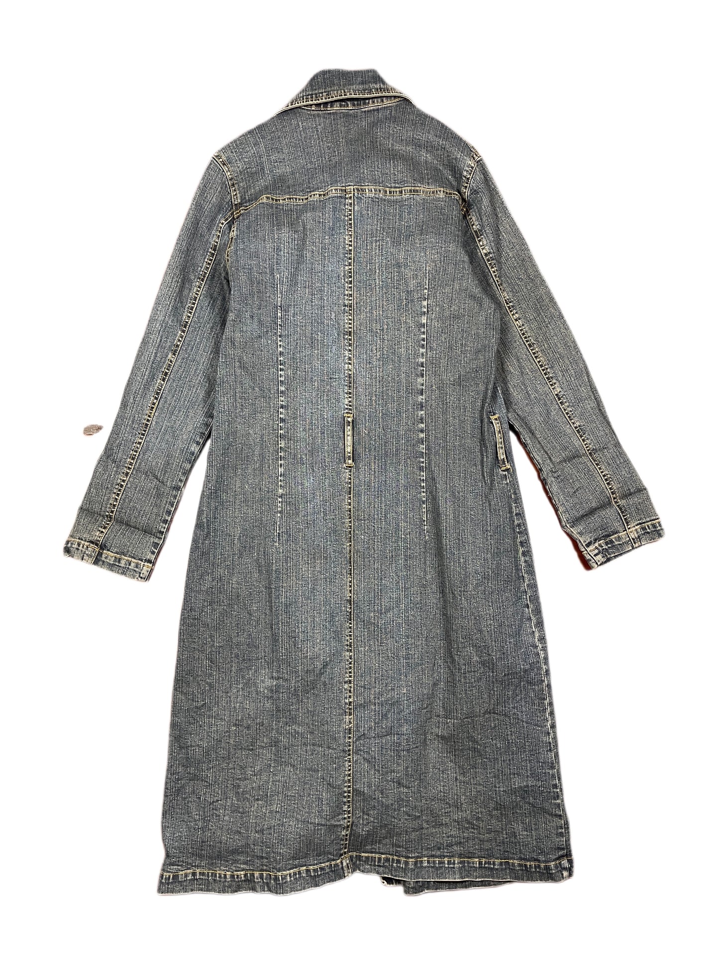 Vintage Mod Fly Denim Long Sleeve Dress Blue - XL