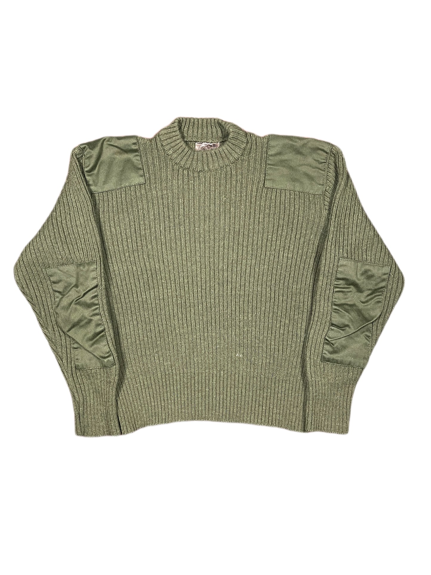 Vintage Army Knitted Army Sweatshirt Khaki - S