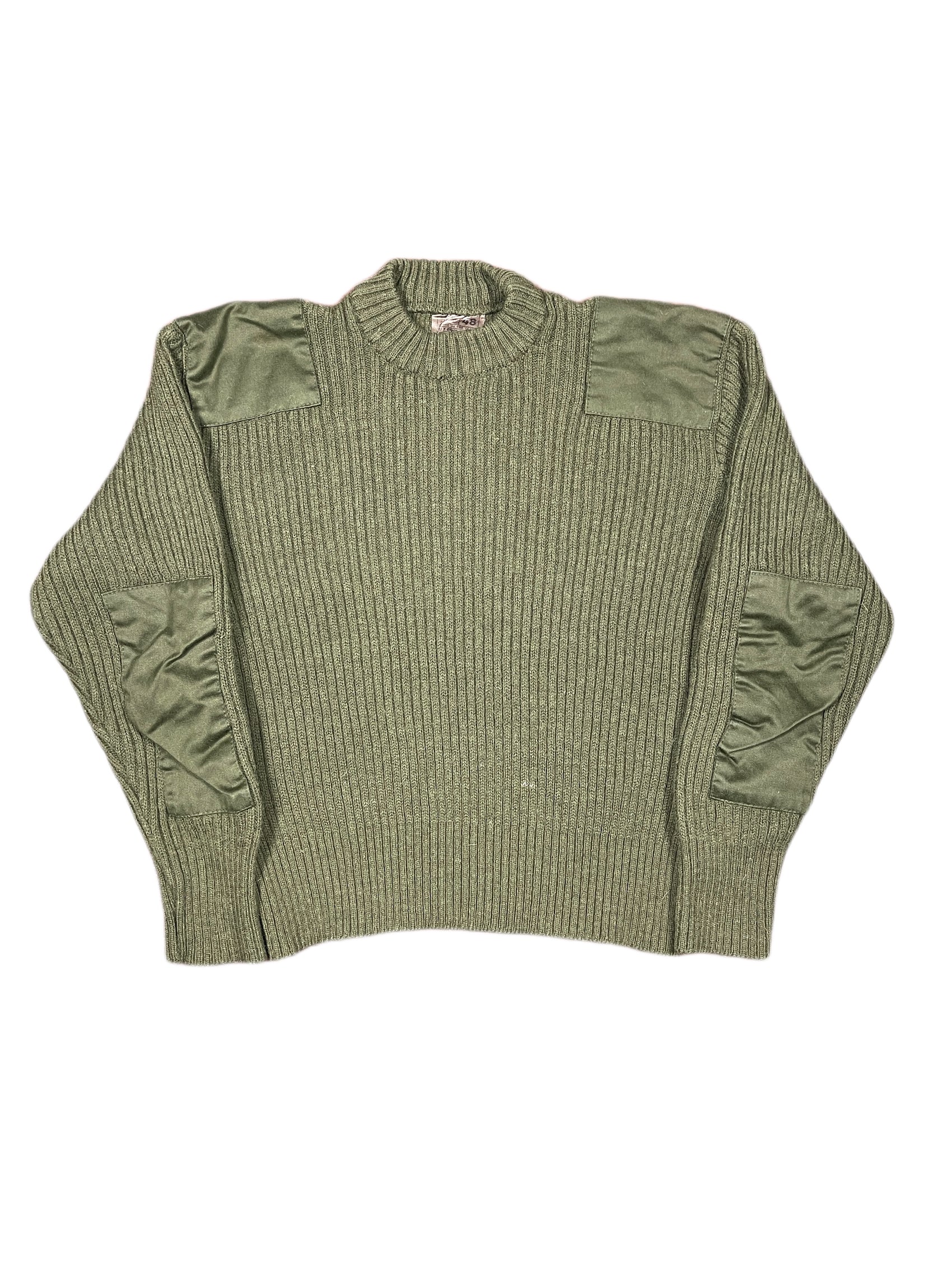 Vintage Army Knitted Army Sweatshirt Khaki - S