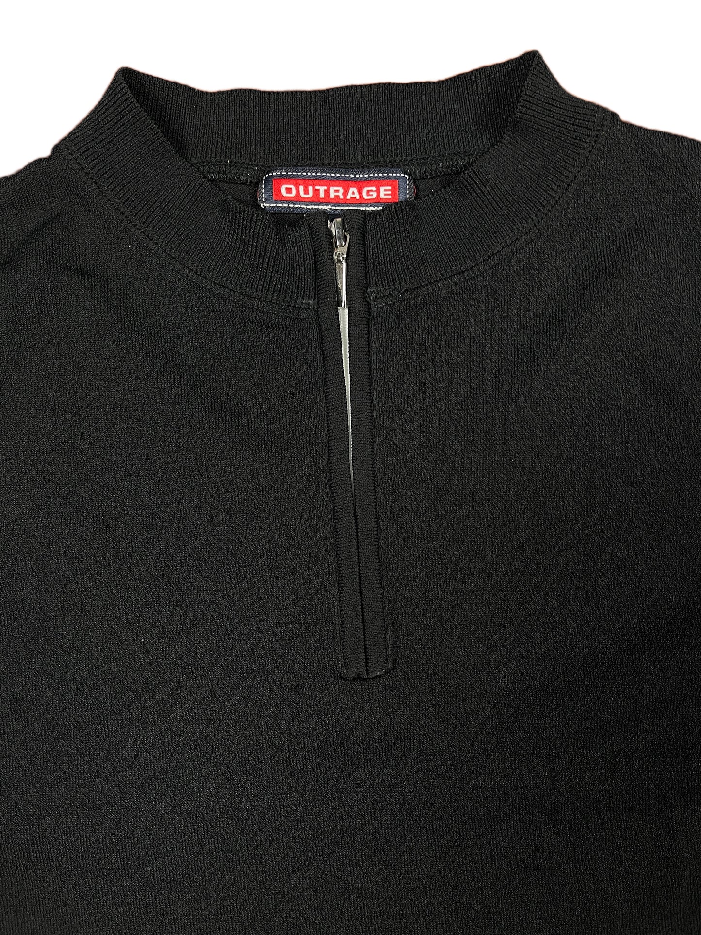 Y2k Outrage Zip Sleeveless Top Black - M