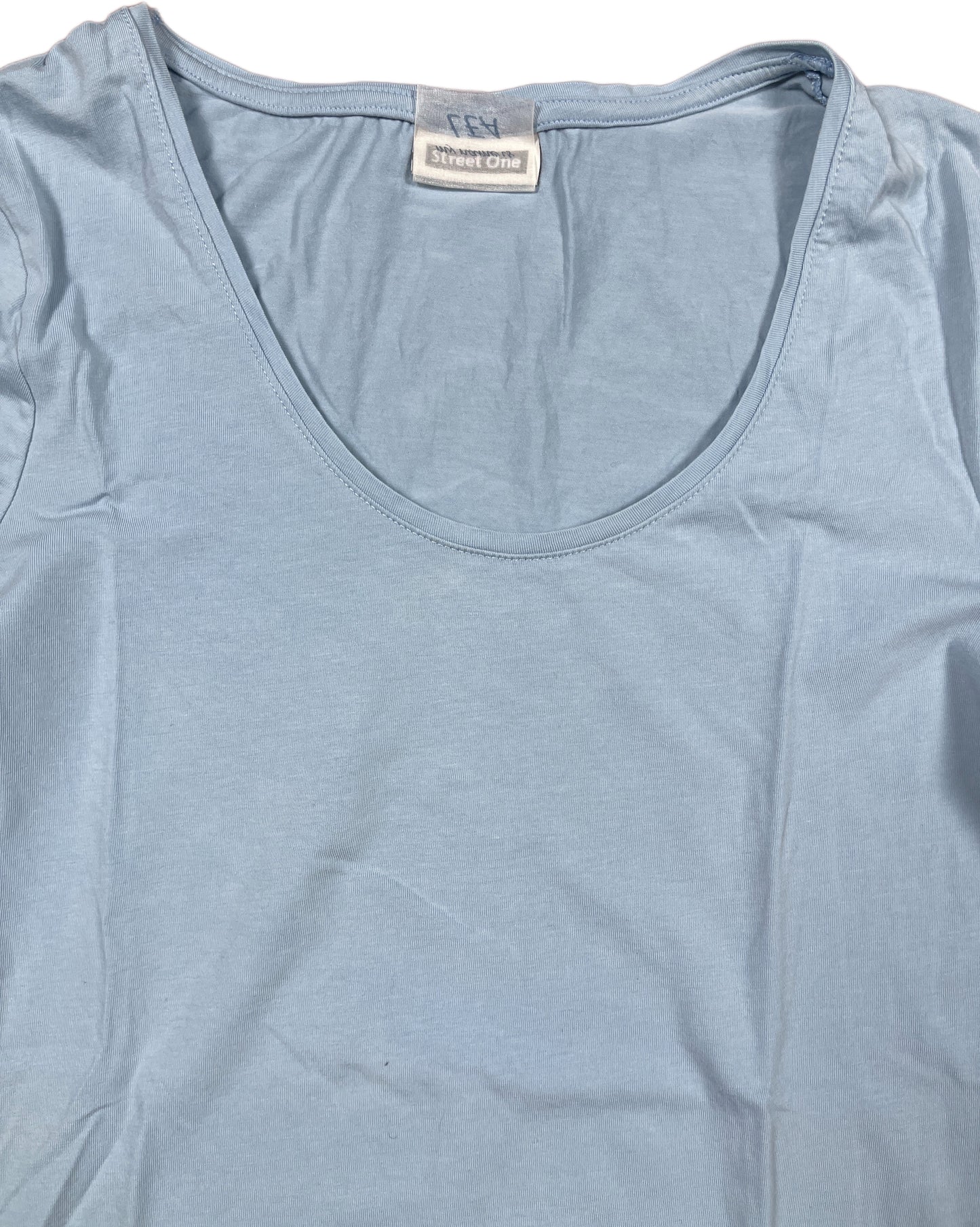 Street One Long Sleeve Top Baby Blue Cotton Blend