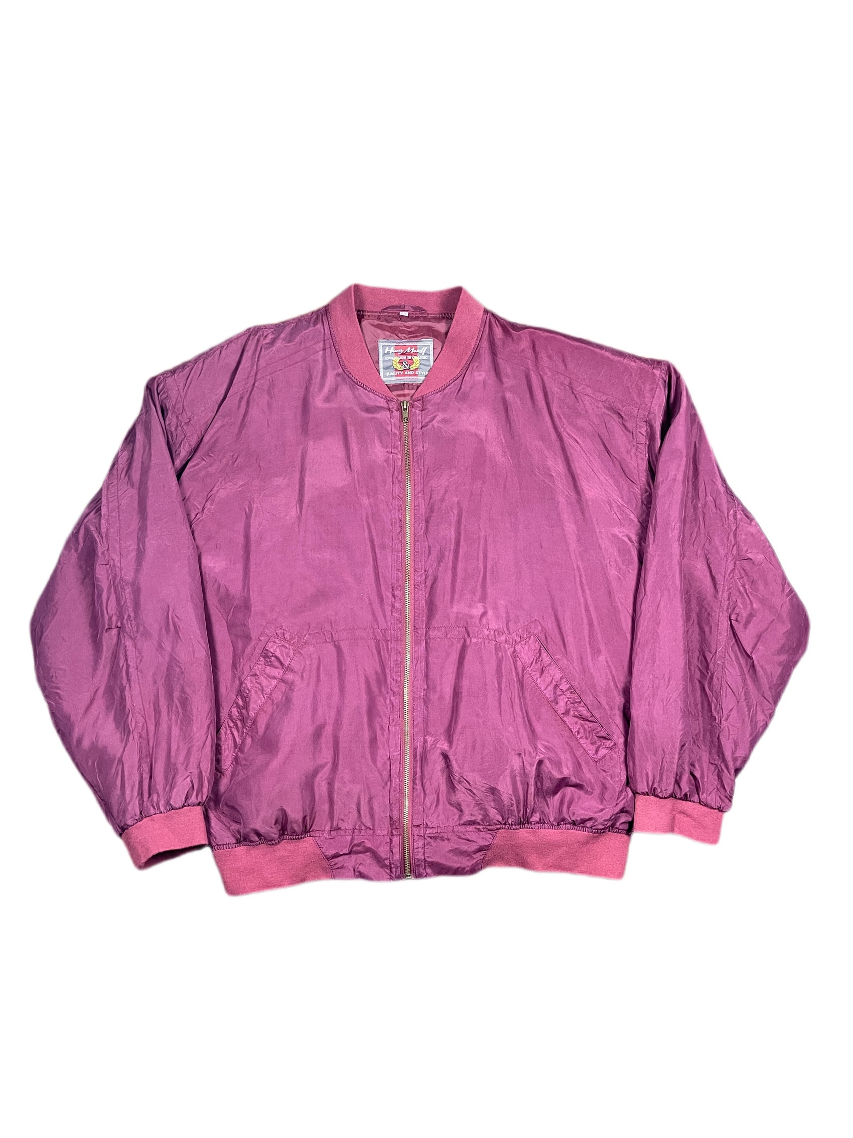 Vintage Henry Morell Silk Jacket Wine Red - XXL