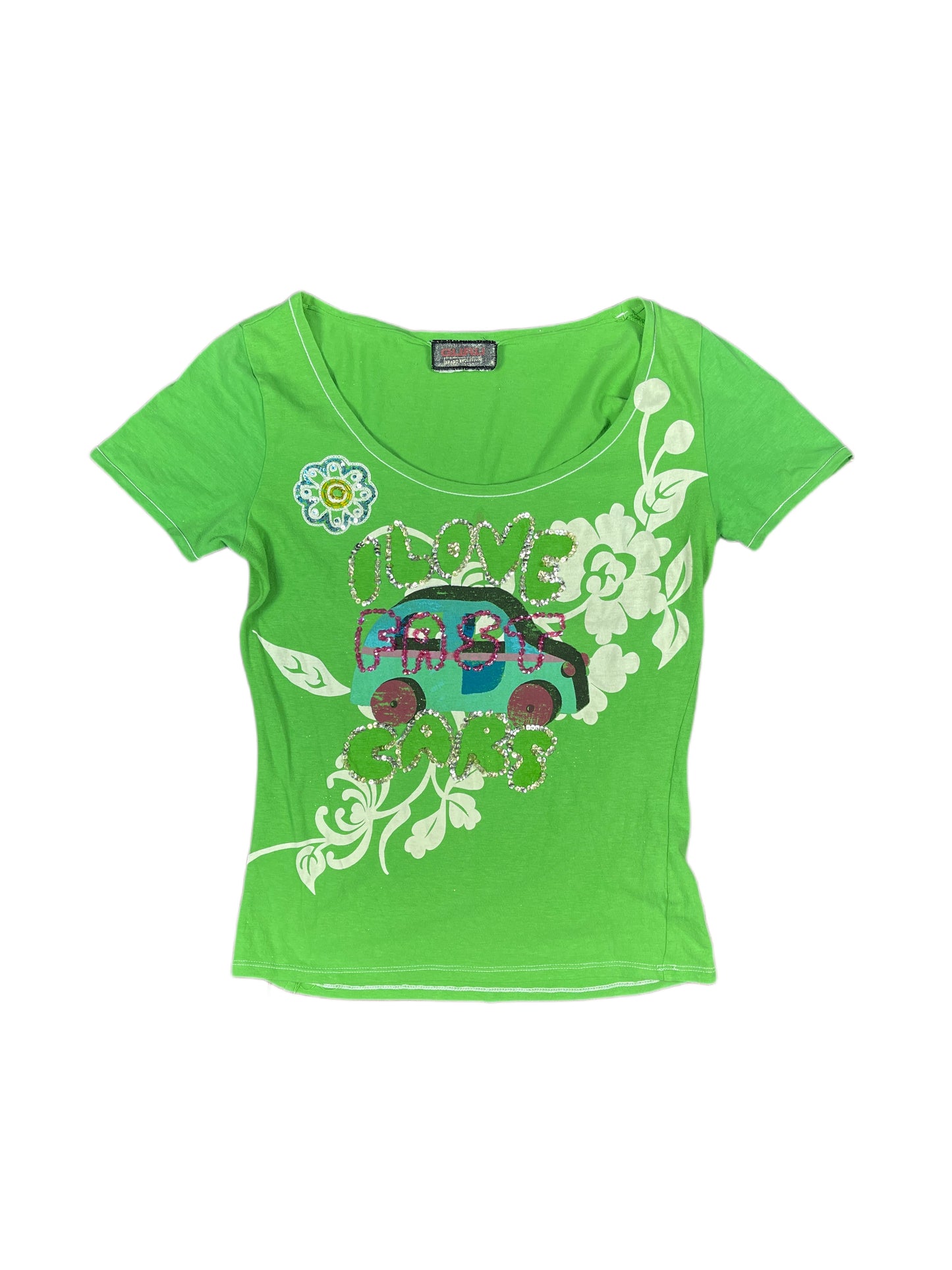 Y2k Guru Short Sleeve Top Green - S