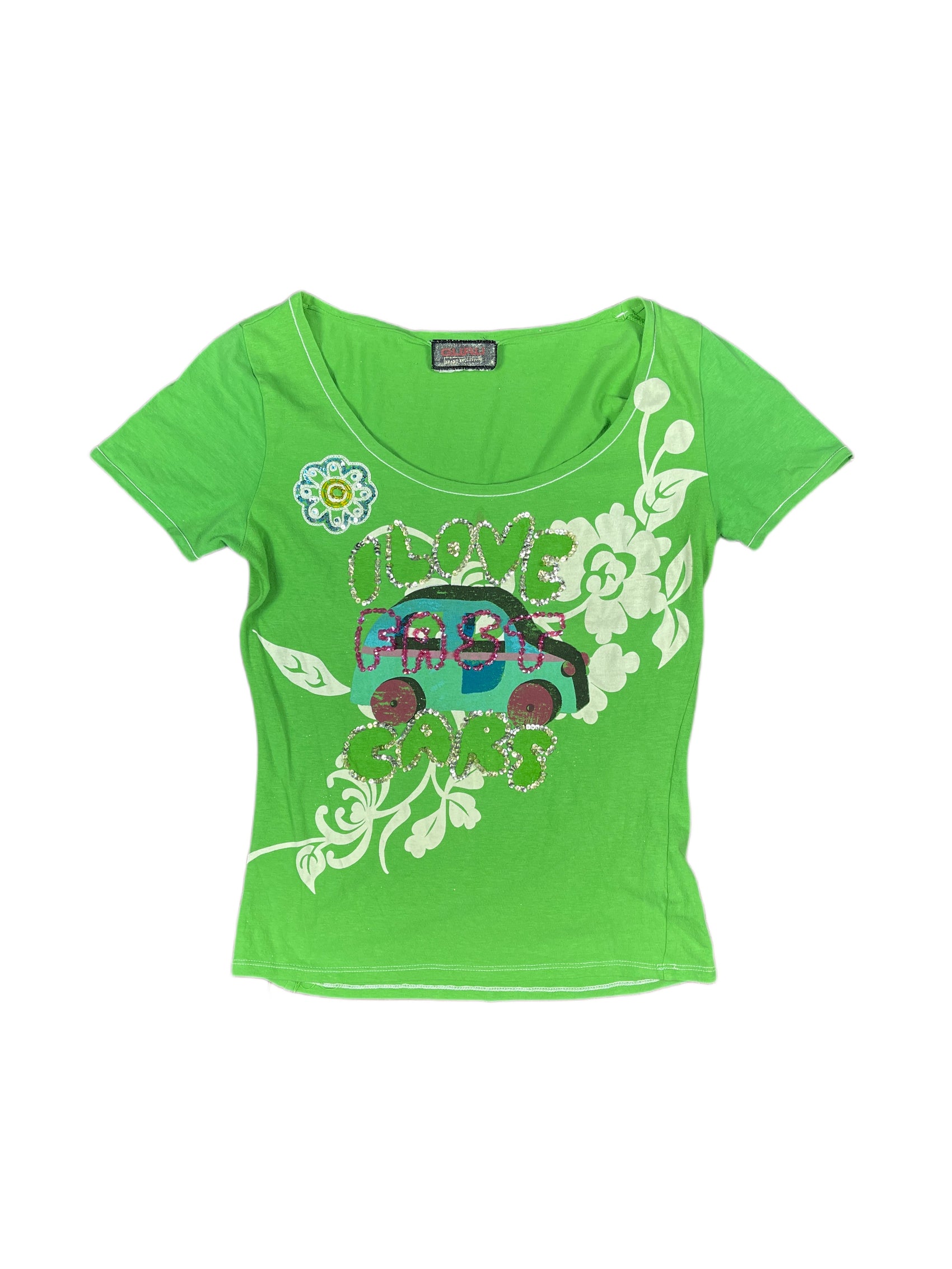 Y2k Guru Short Sleeve Top Green - S