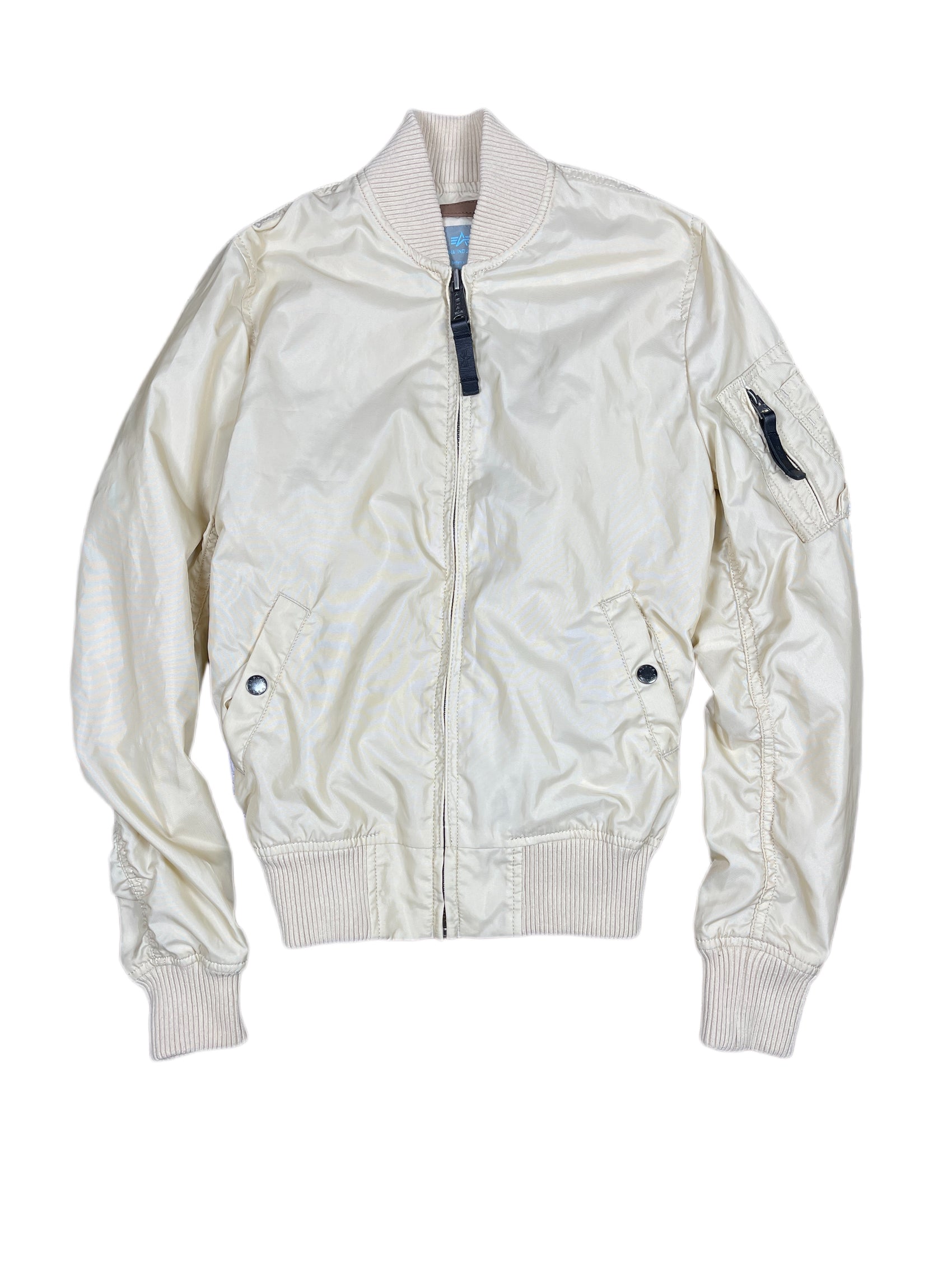 Alpha Industries Bomber Nylon Jacket Cream - XS