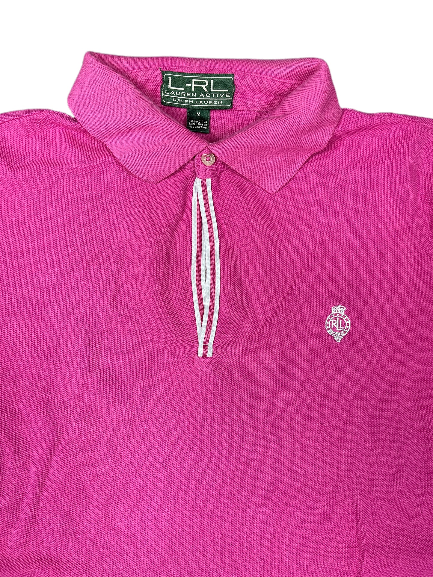 Y2k Ralph Lauren Green Label Polo Shirt Pink - M