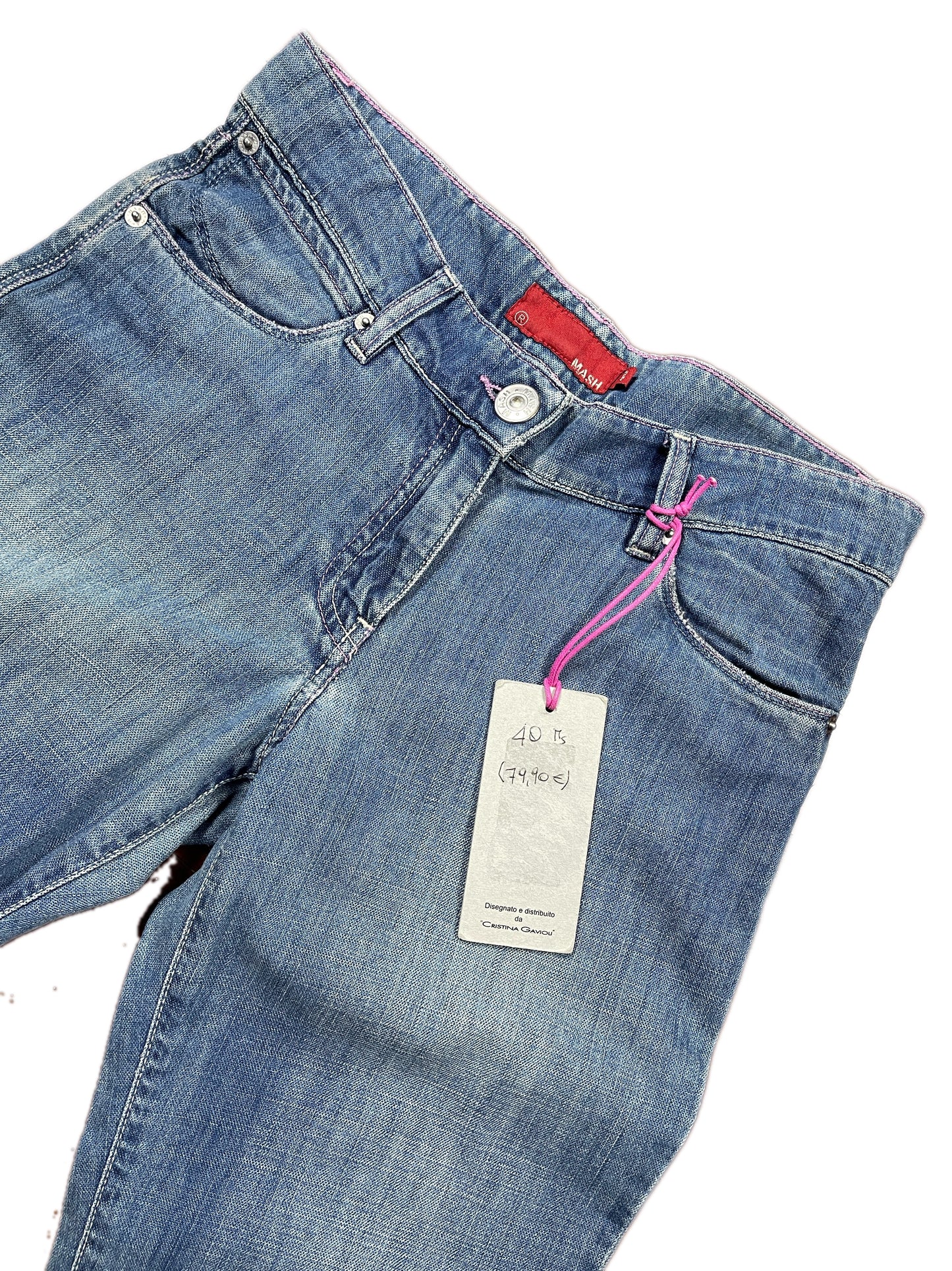 Y2k Mash Low Waist Flared Denim Pants Blue - L