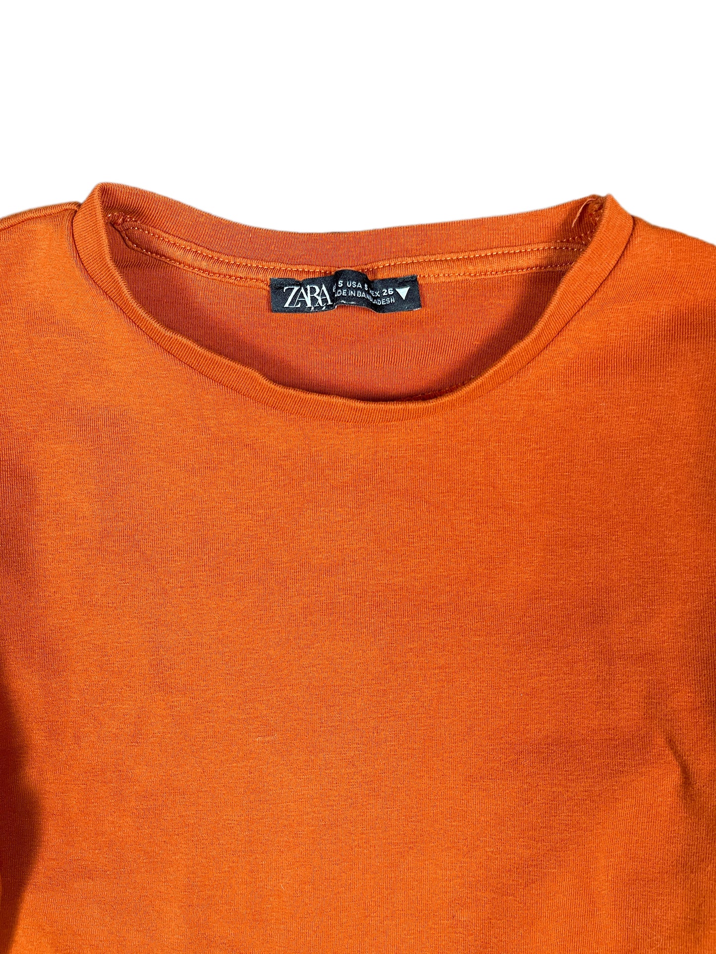 Zara Long Sleeve Top Orange - S
