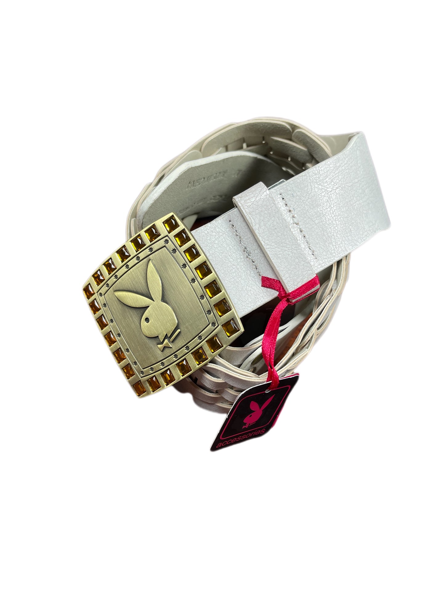 Y2k Playboy Plug Belt White 2004