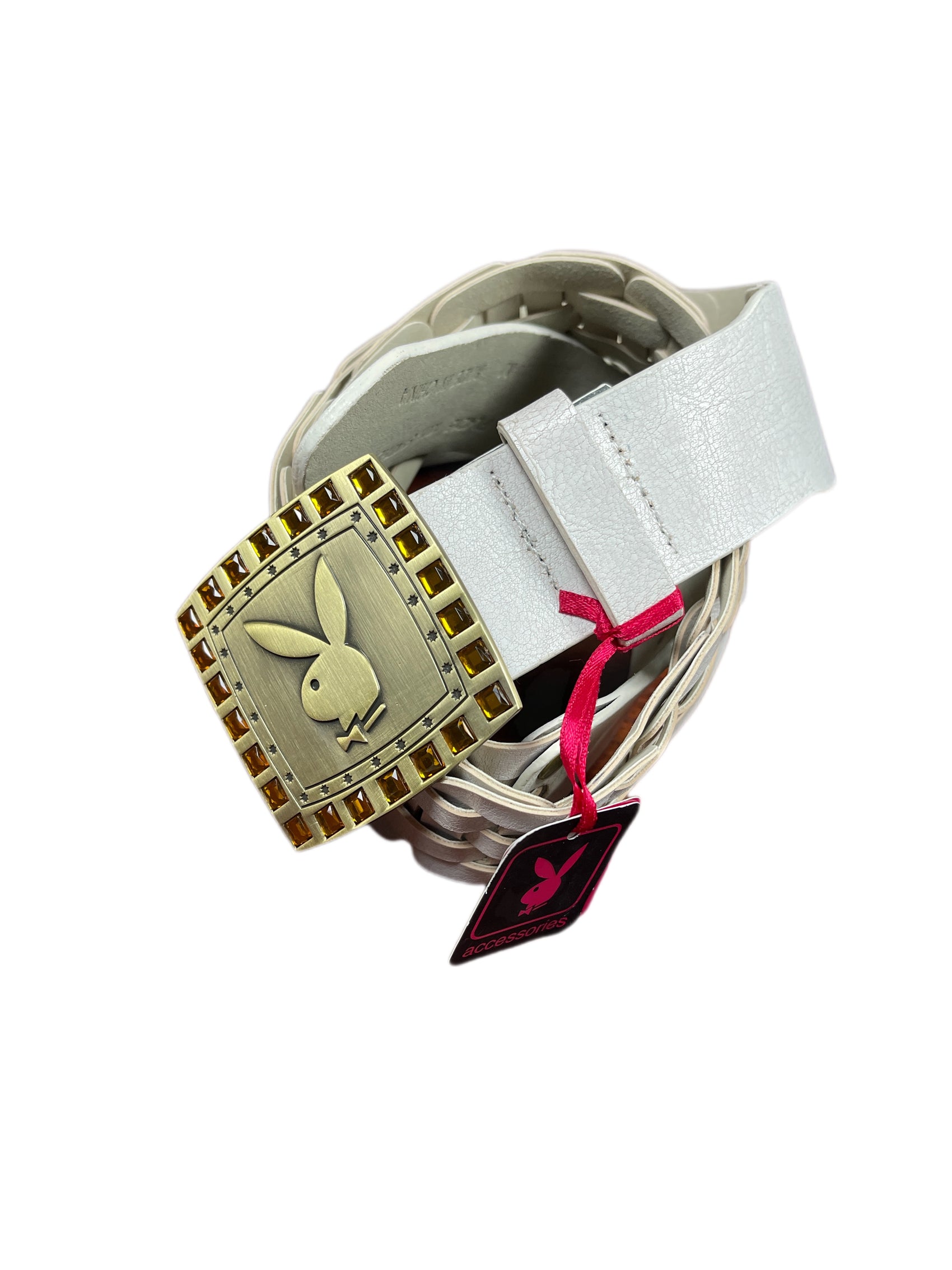 Y2k Playboy Plug Belt White 2004