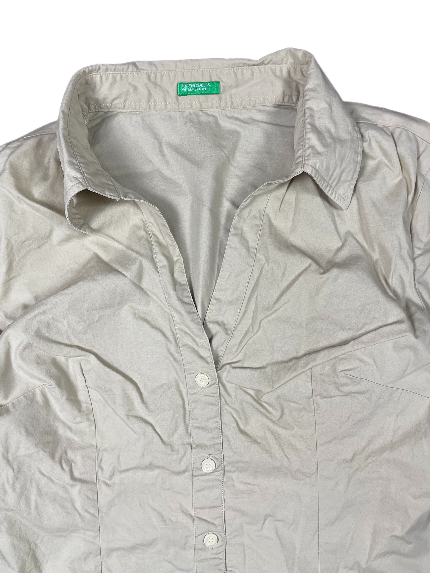 Y2k Benetton Long Sleeve Top Creme - M