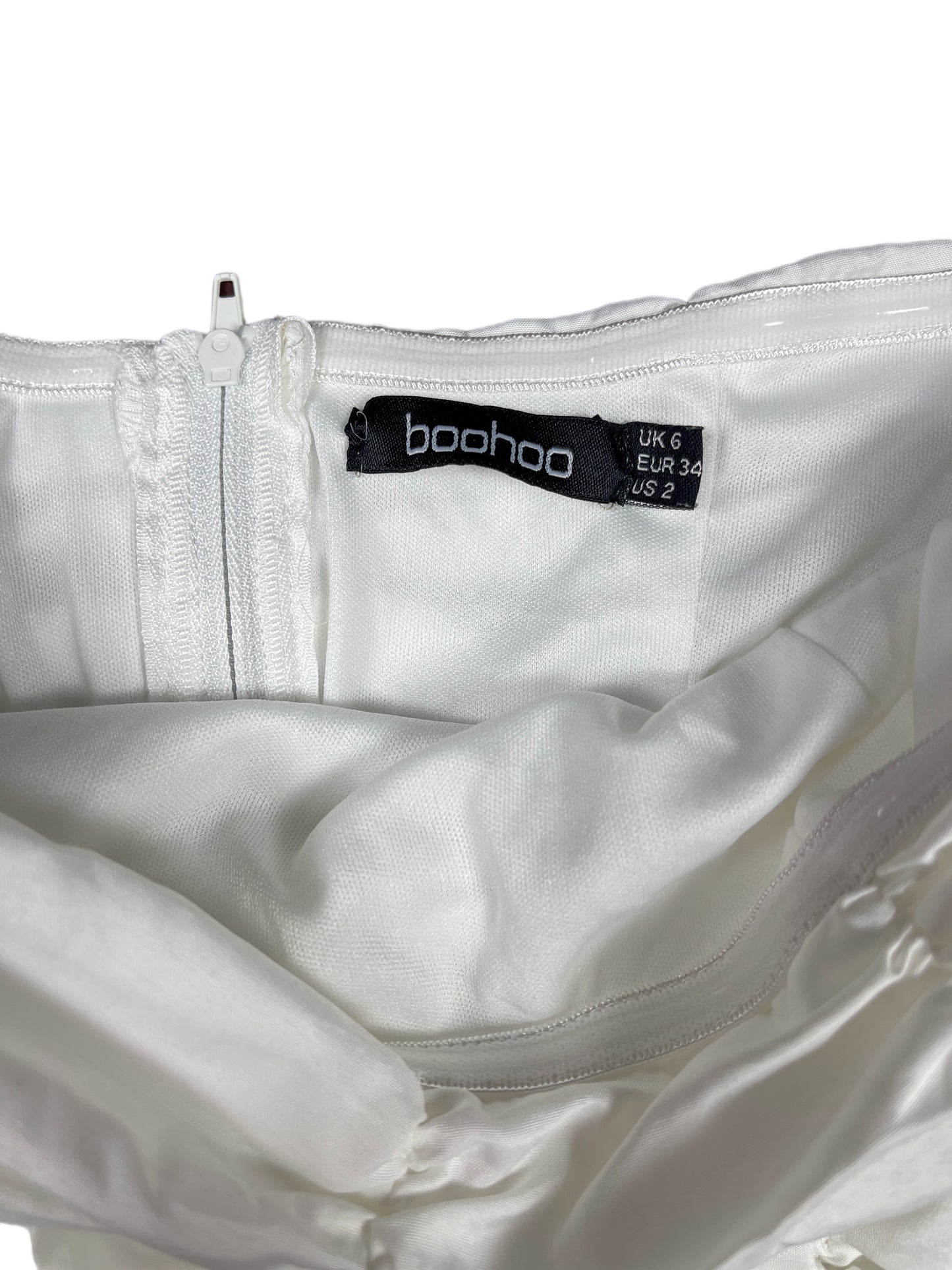 Y2k Boohoo Long Sleeve Top White - XS